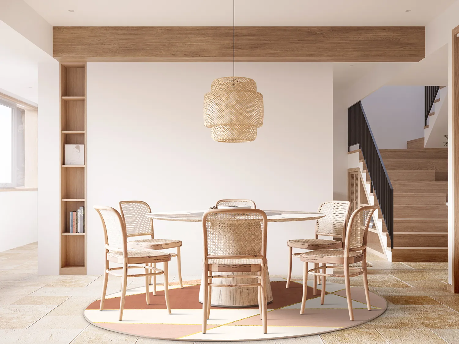 Kerek szőnyeg - Jade (bezs/rózsaszín)