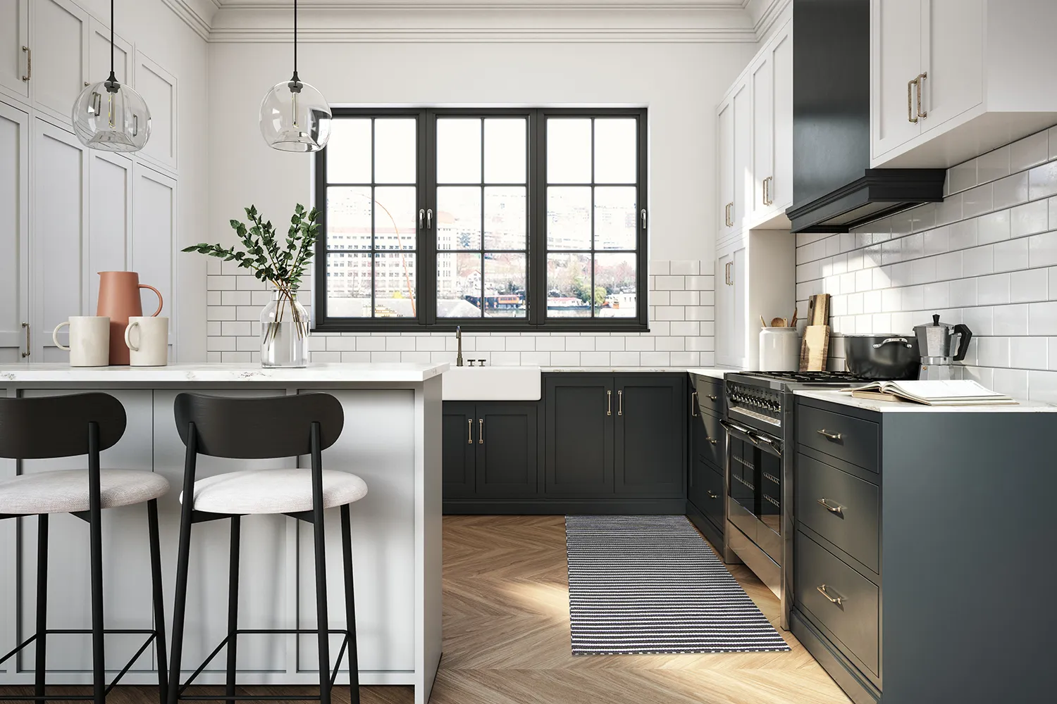 Plasztik szőnyegek - Kensington (fekete/fehér)