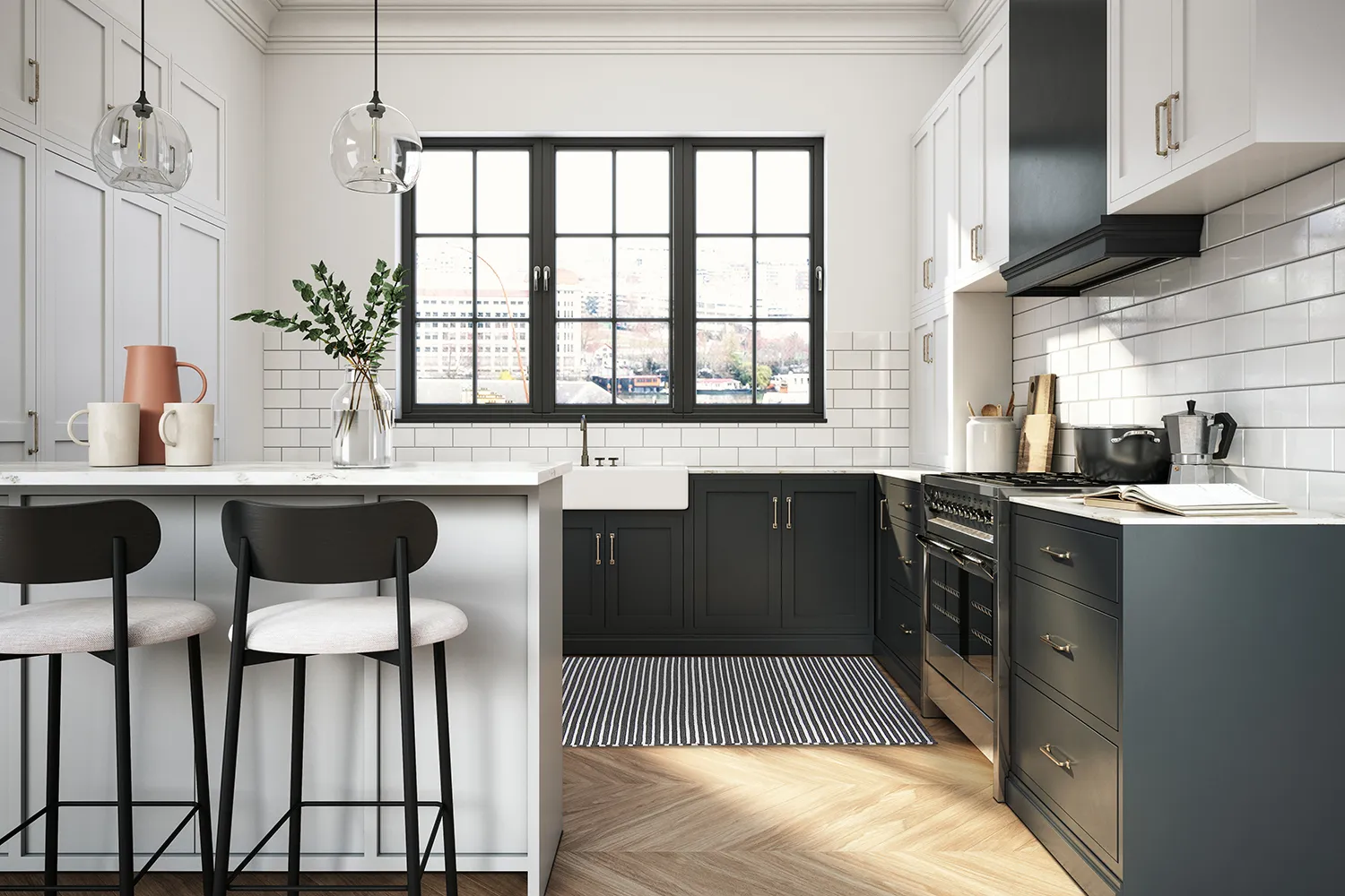 Plasztik szőnyegek - Kensington (fekete/fehér)