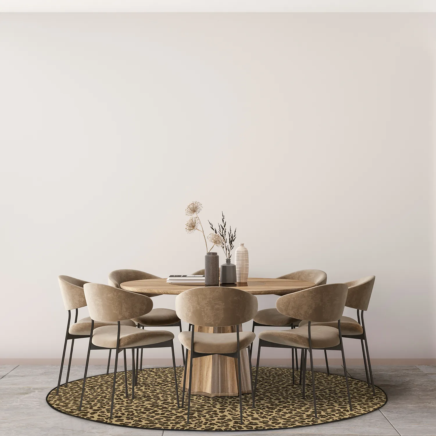 Kerek szőnyeg - Leopard (barna)