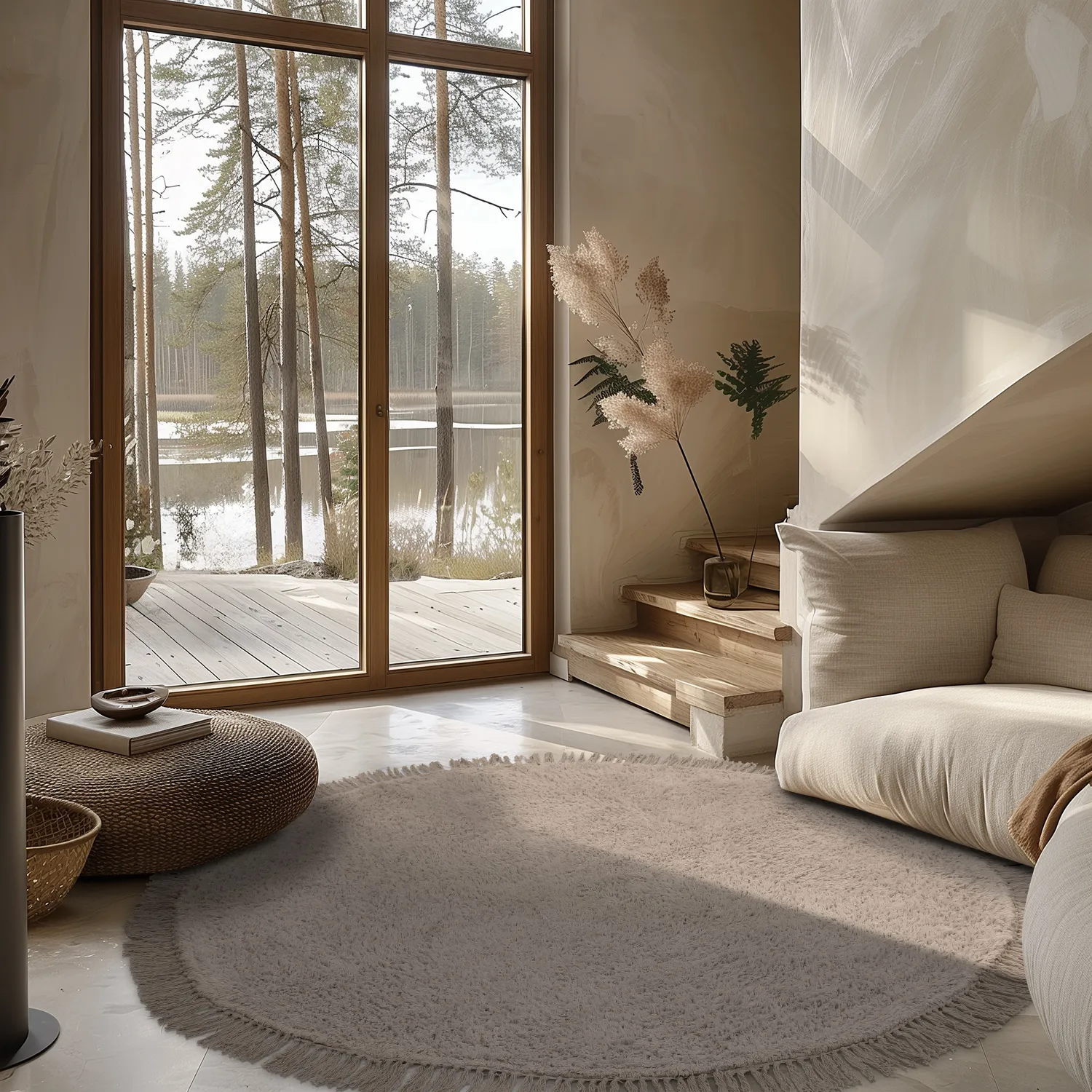 Kerek szőnyeg - Alba Natural Cotton Shaggy (tópszín)