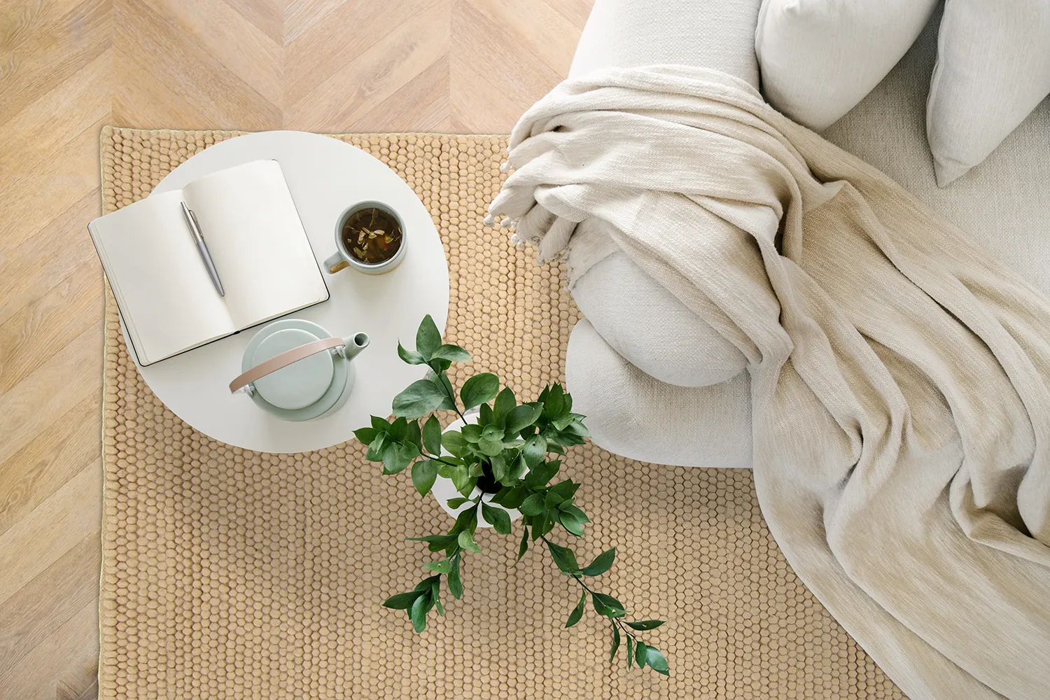 Gyapjúszőnyeg - Avafors Wool Bubble (homok)