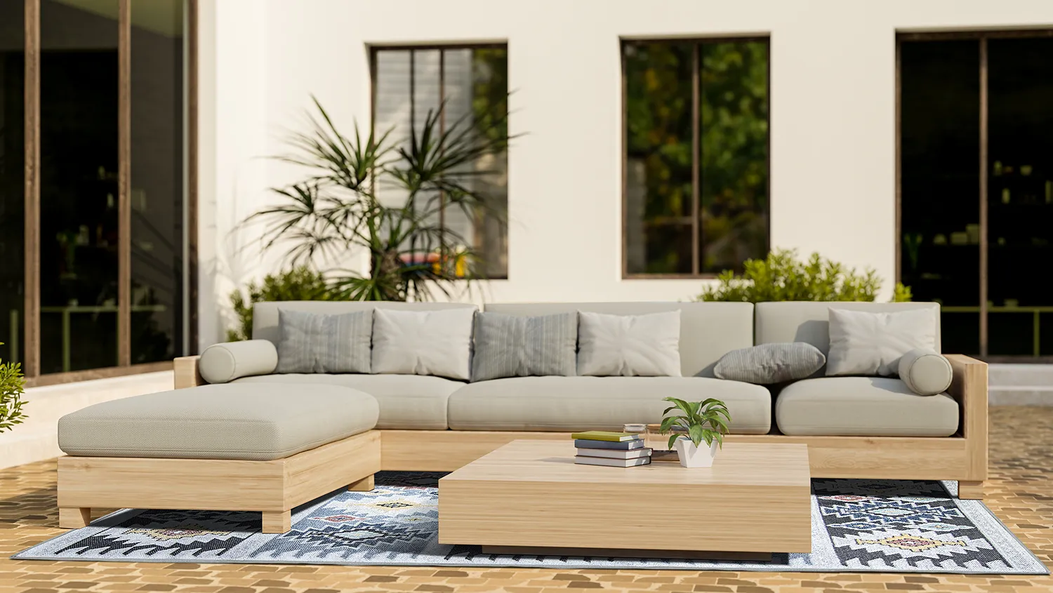 Beltéri és kültéri szőnyeg - Sahara (kék/többszínű)