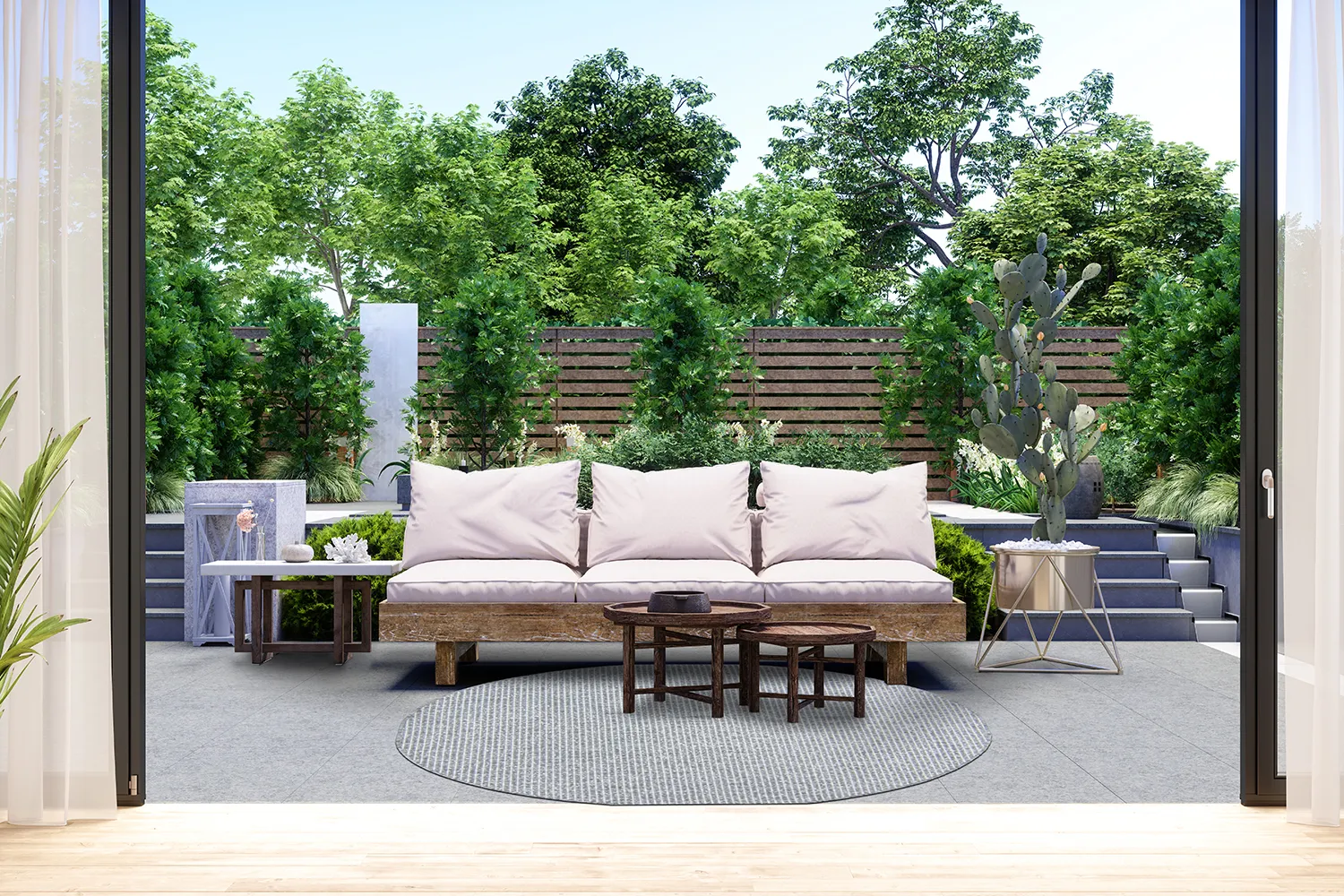 Kerek szőnyeg - Bergen (ezüst)