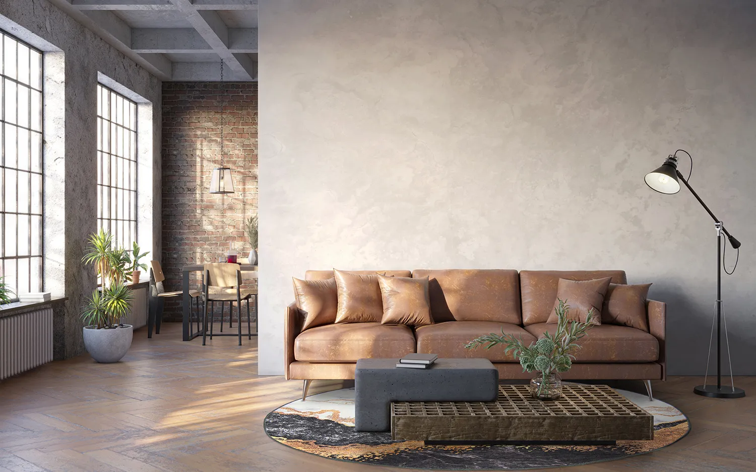 Kerek szőnyeg - Padova (antracit/narancssárga)