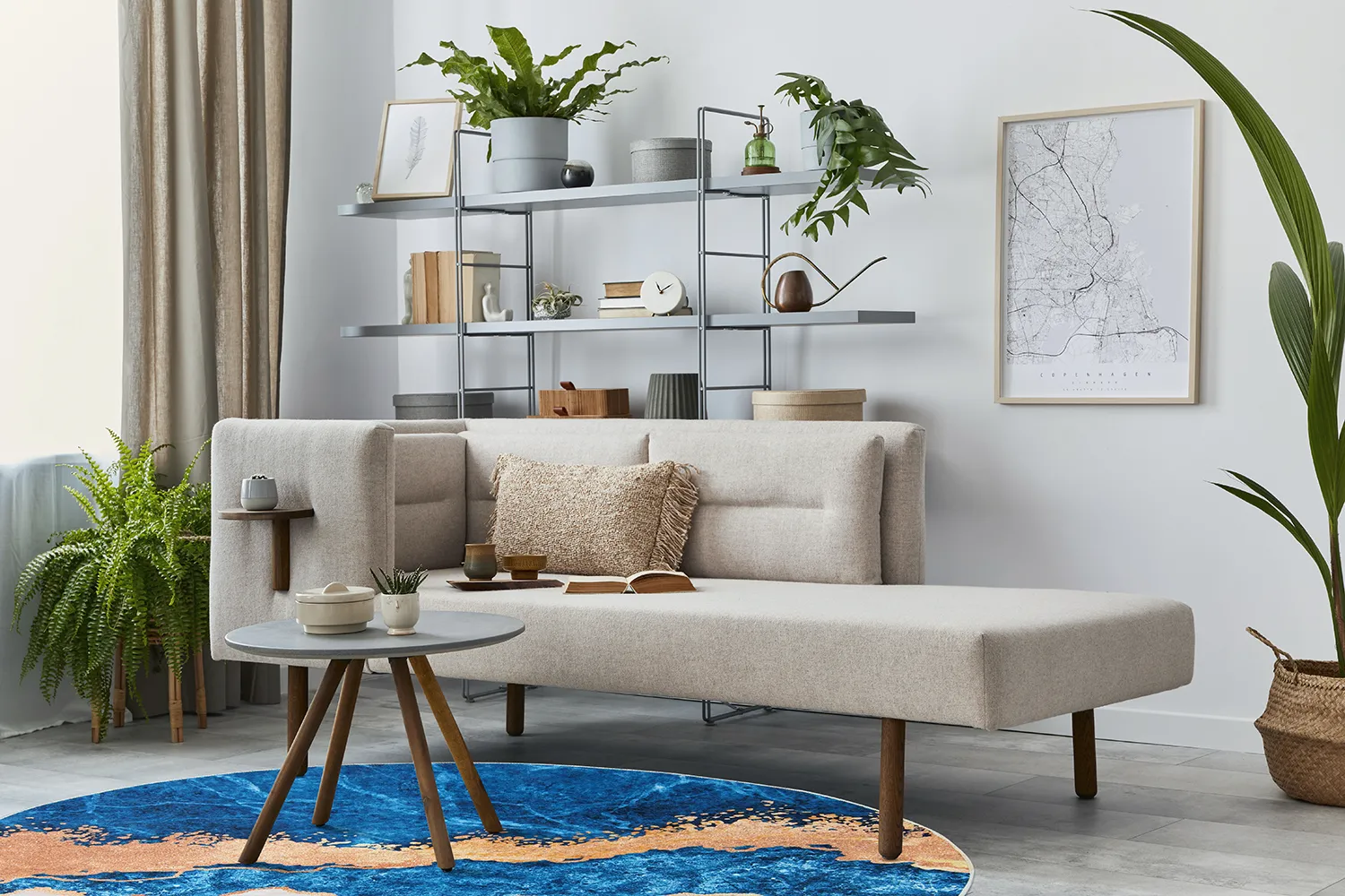 Kerek szőnyeg - Padova (kék/narancssárga)