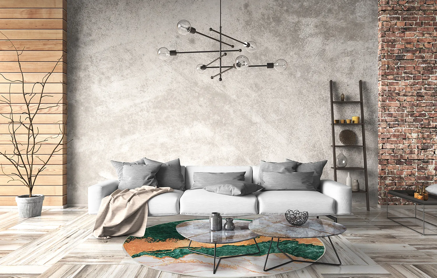 Kerek szőnyeg - Padova (zöld/narancssárga)