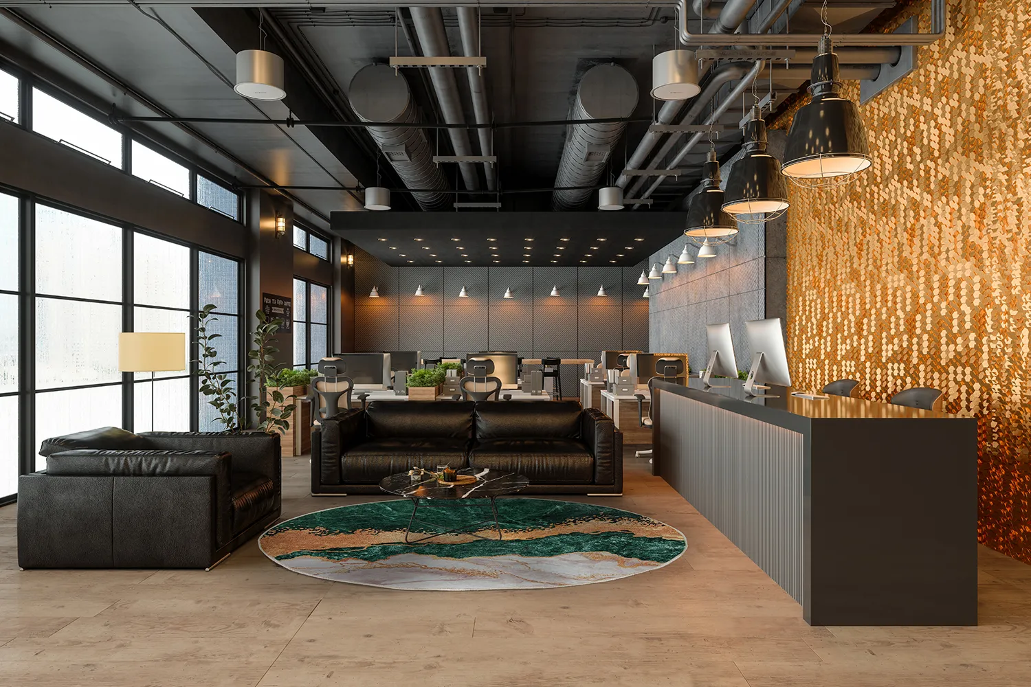 Kerek szőnyeg - Padova (zöld/narancssárga)