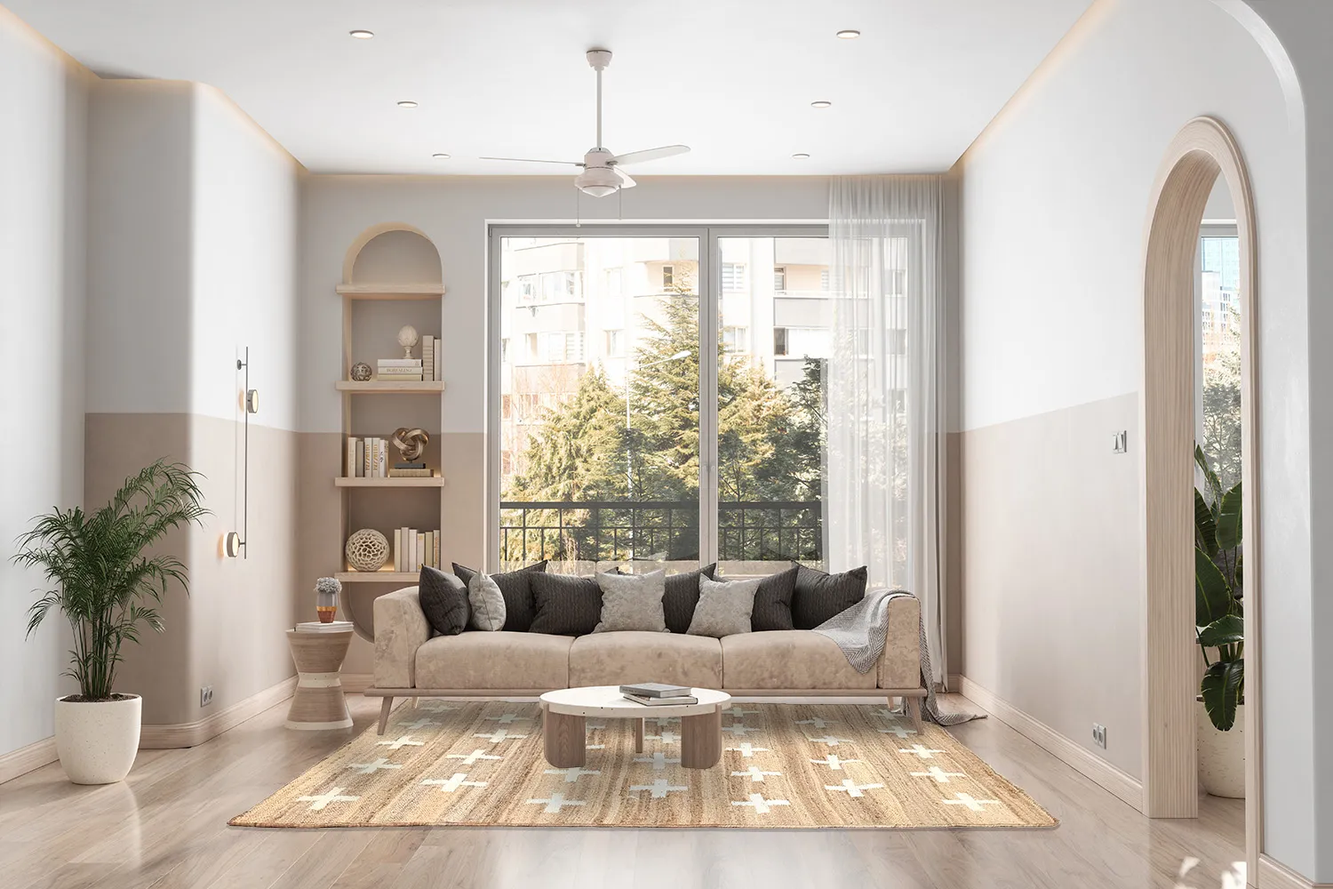 Gyapjúszőnyeg - Palma (bézs)