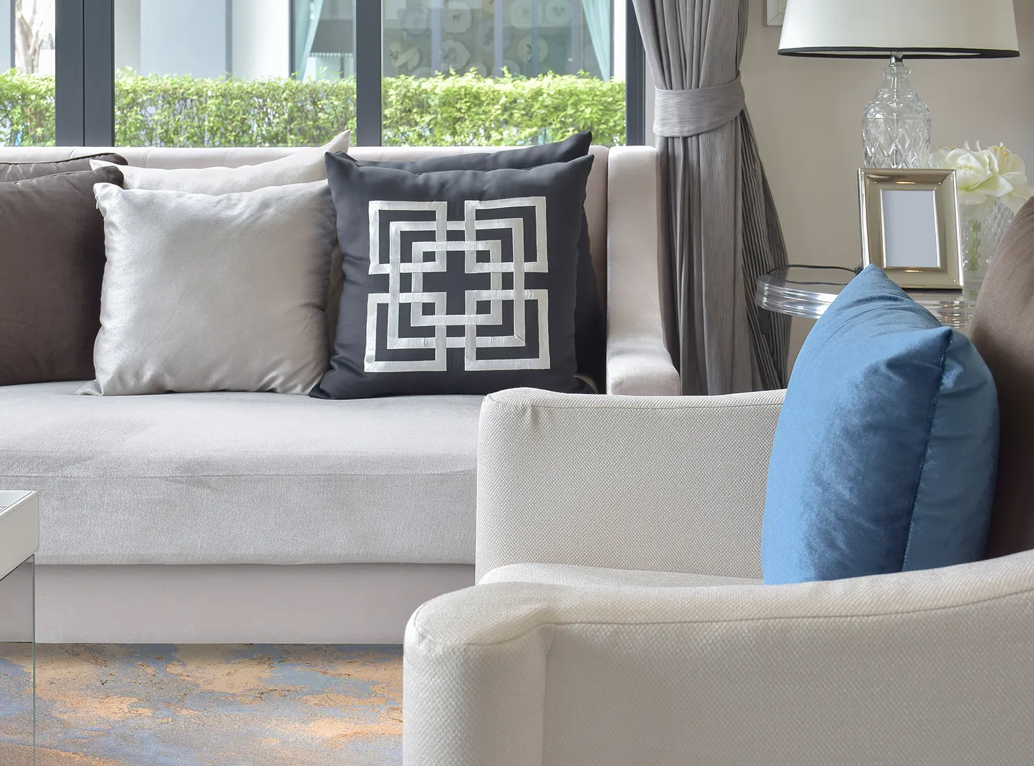 Kerek szőnyeg - Pescia (kék/többszínű)