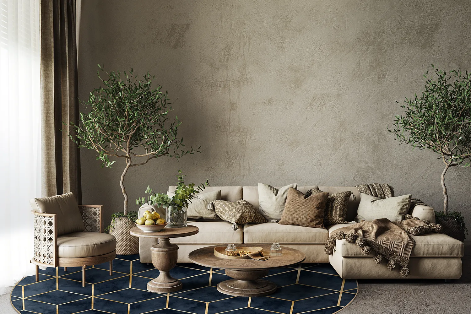 Kerek szőnyeg - Remy (sötétkék)