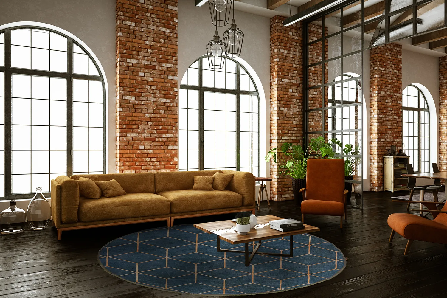 Kerek szőnyeg - Remy (kék)