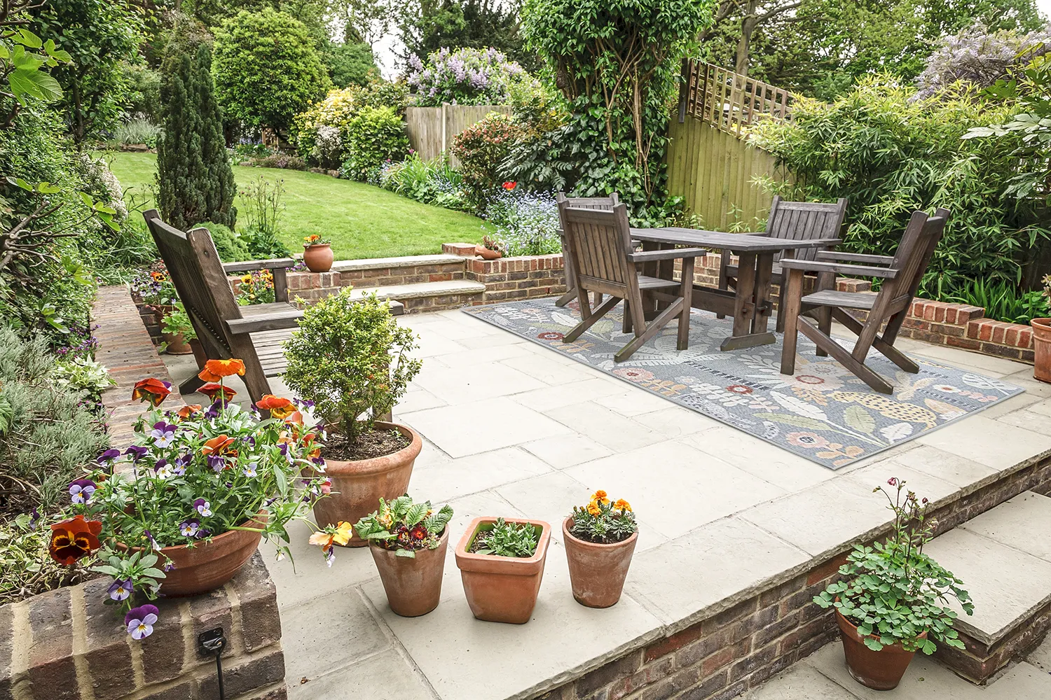 Beltéri és kültéri szőnyeg - Rhodes (kék/többszínű)