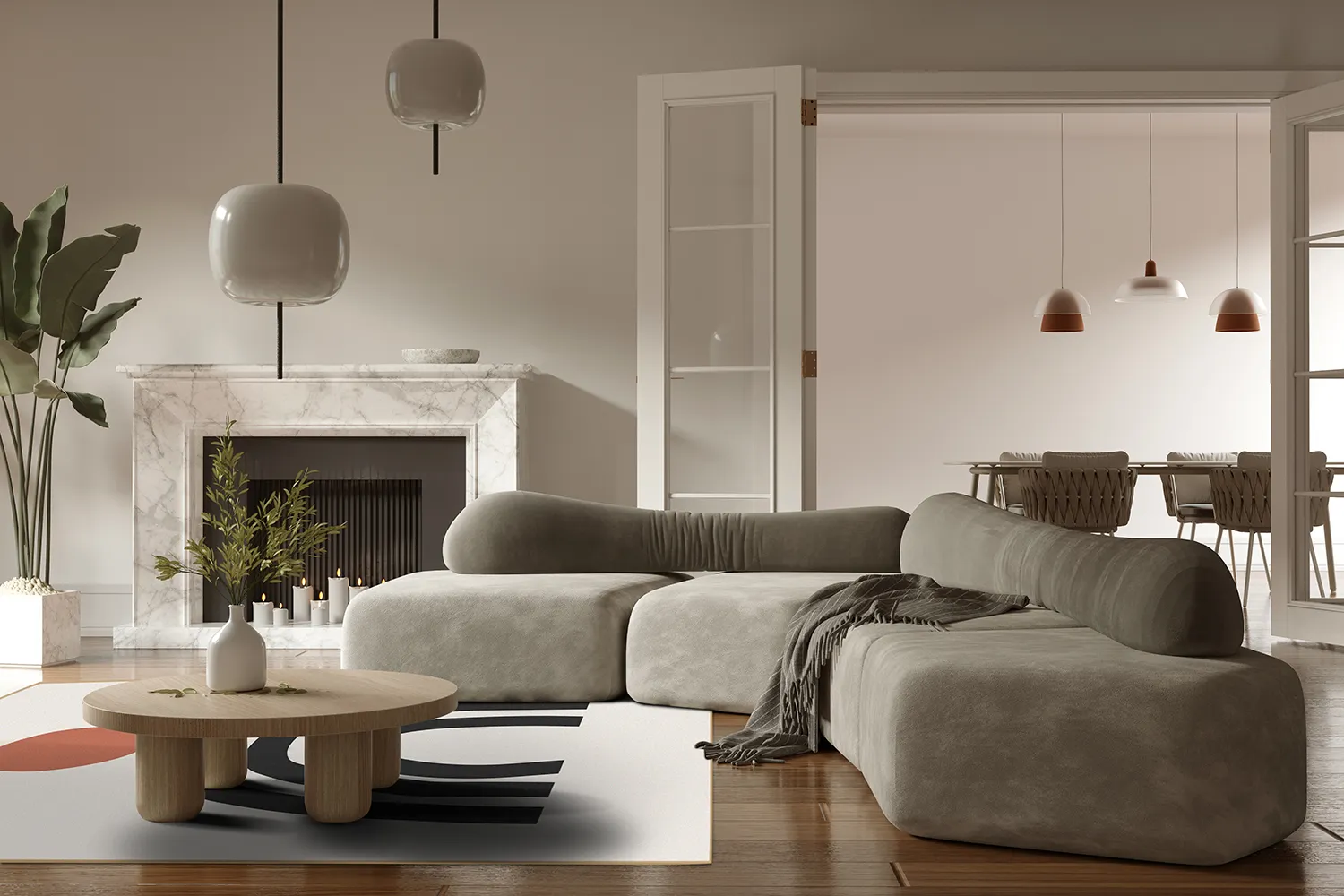 Wilton szőnyeg - Rochelle (bezs/fekete/narancssárga)