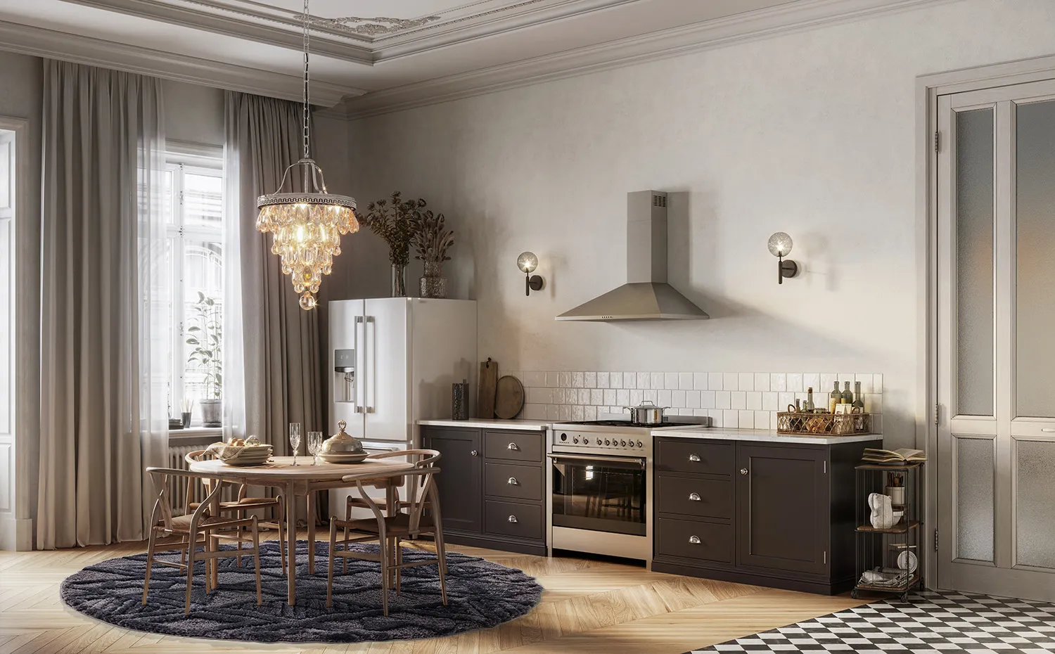 Kerek szőnyegek - Rostock (fekete)