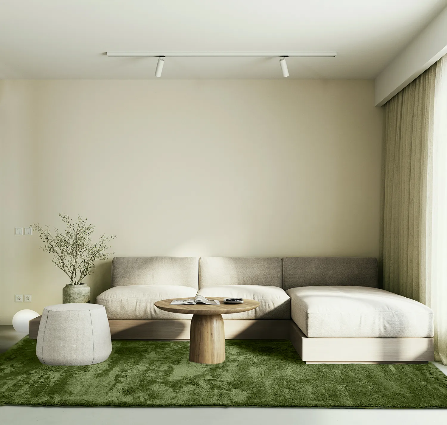 Shaggy szőnyeg - Aranga Super Soft Fur (olíva zöld)