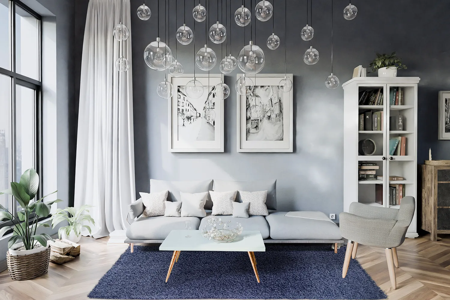 Shaggy szőnyeg - Zoe (sötétkék)