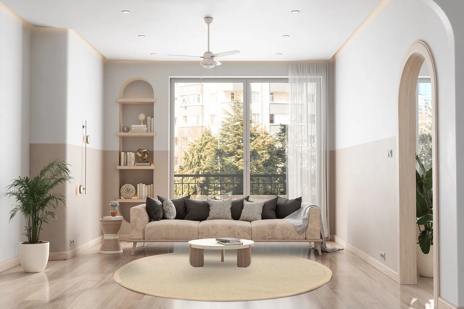 Kerek szizál szőnyeg - Agave (taupe)