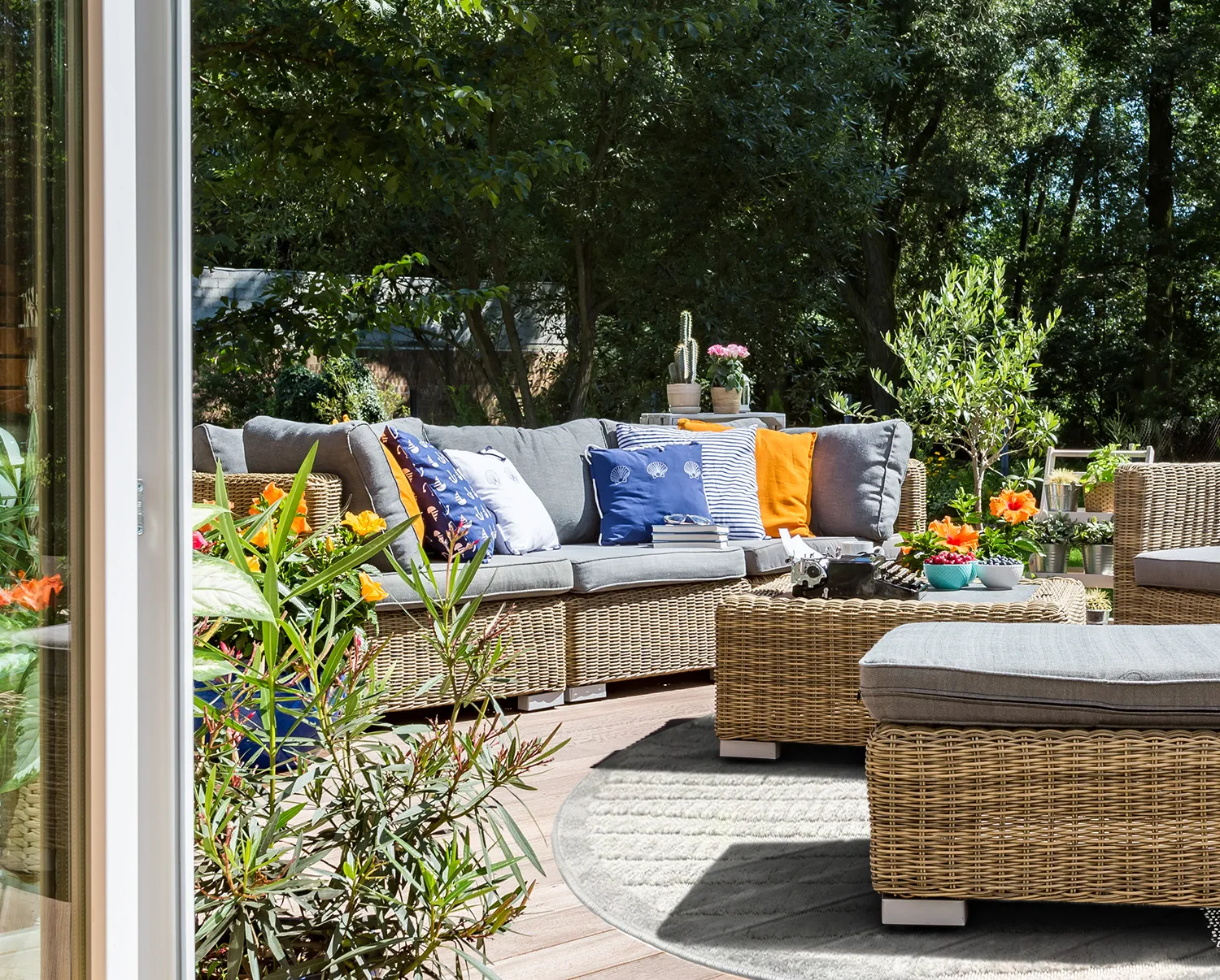 Kerek szőnyeg - Indoor/Outdoor Kendall (krém/szürke)