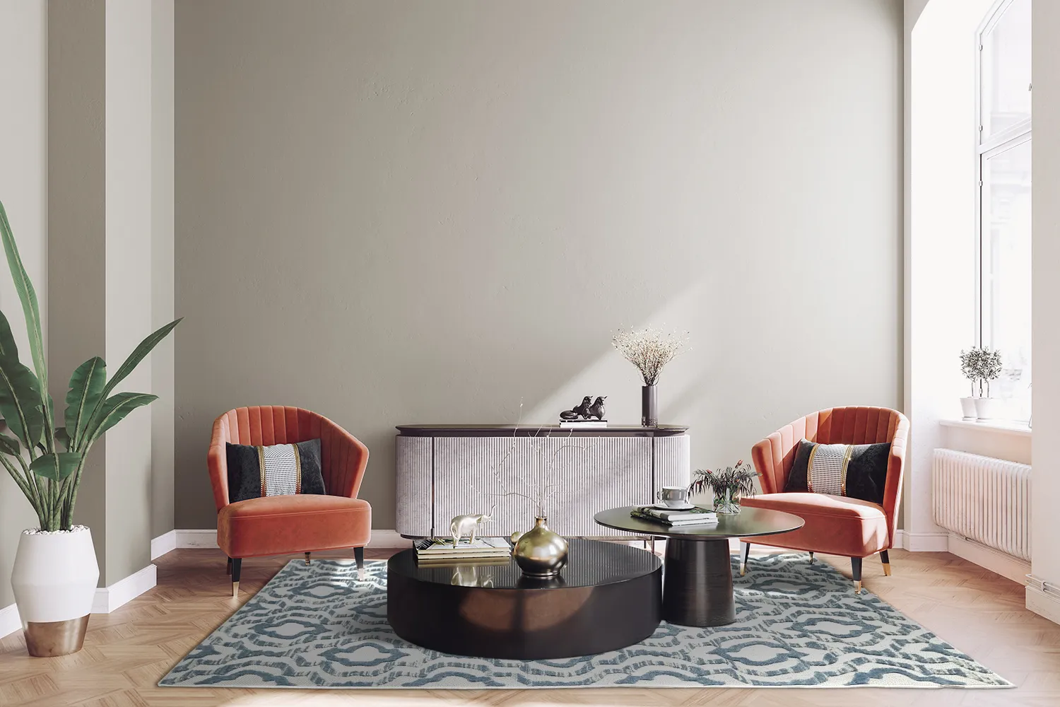 Shaggy Indoor-Outdoor - Trenton (fehér/kék)