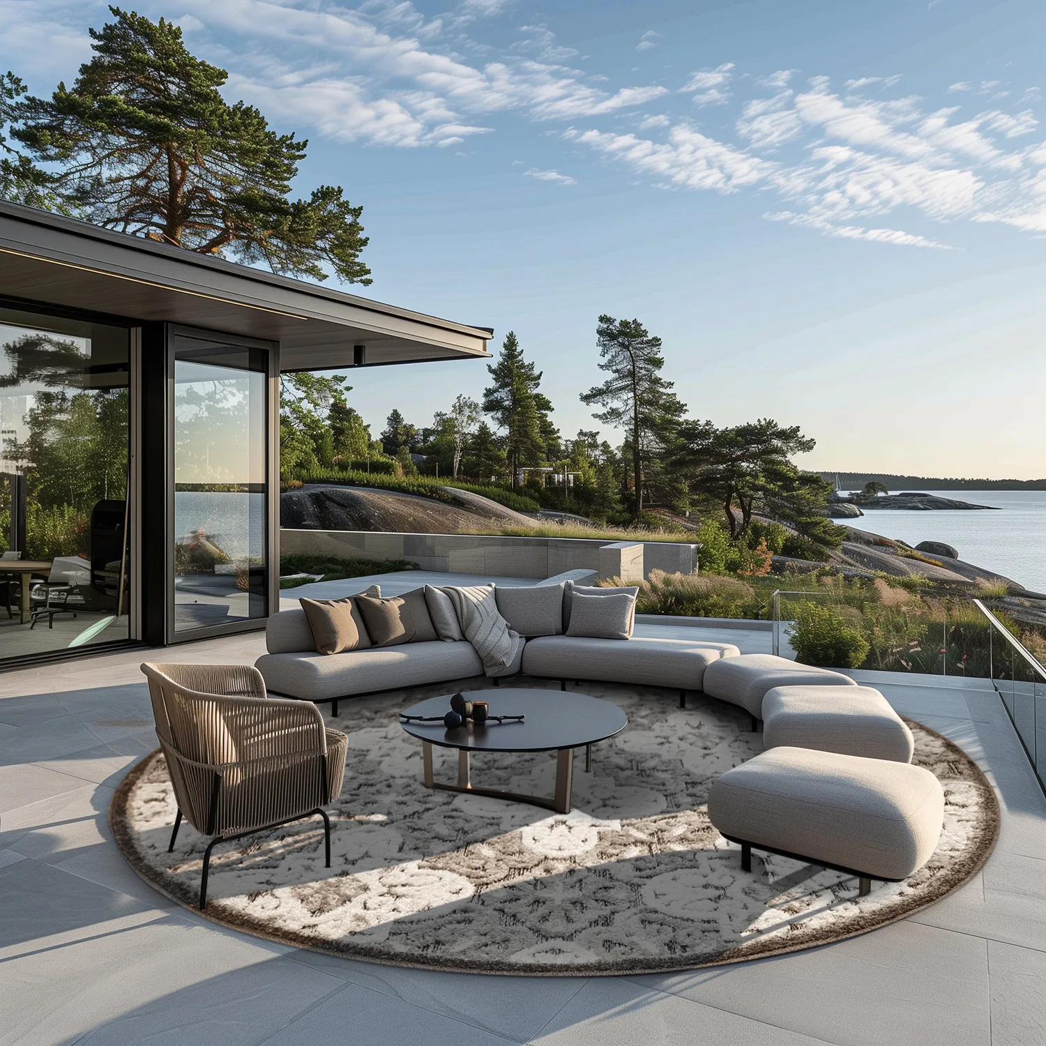 Kerek szőnyeg - Indoor/Outdoor Hampton (szürke)