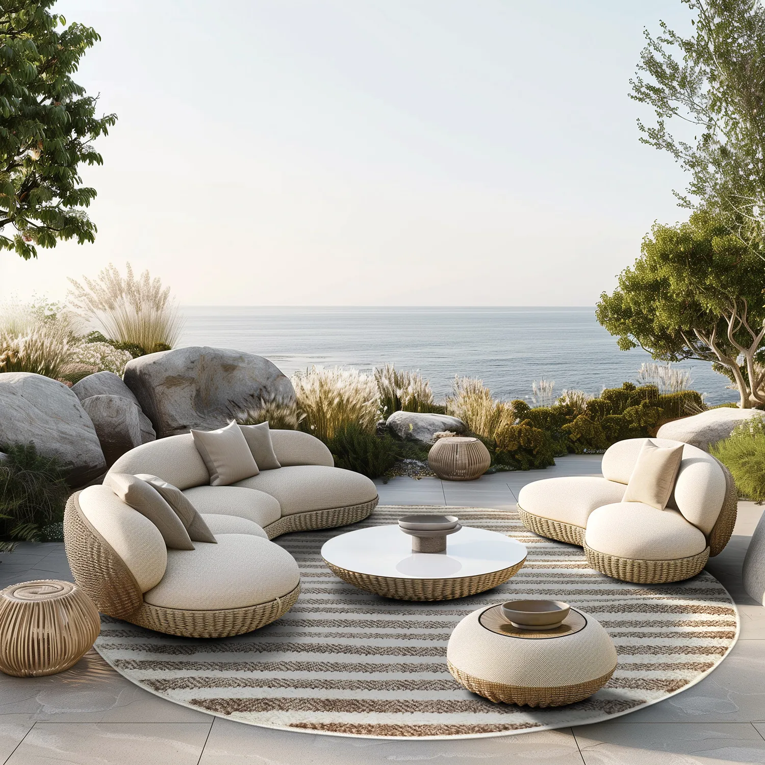 Kerek szőnyeg - Indoor/Outdoor Baldwin (krém/bézs)