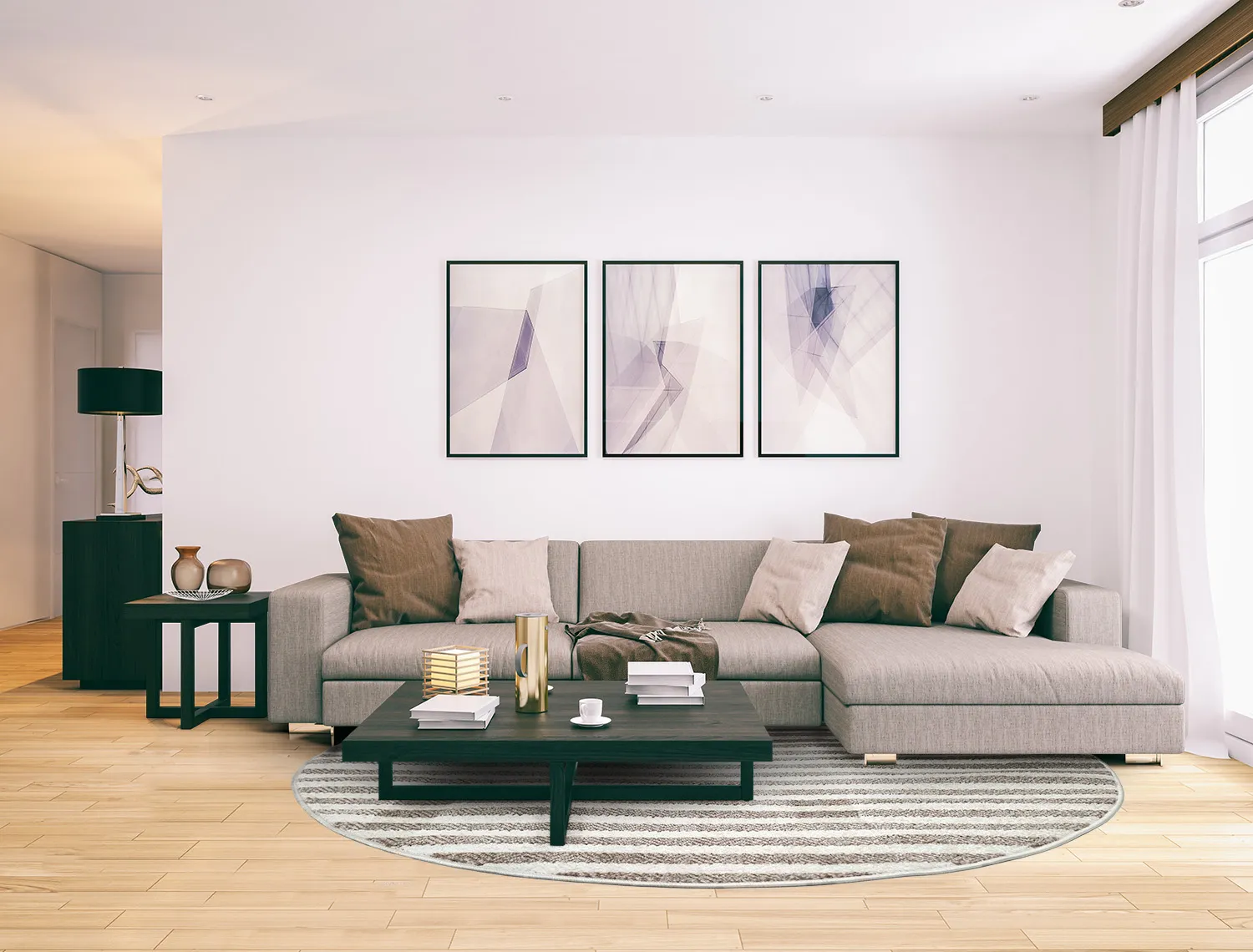 Kerek szőnyeg - Indoor/Outdoor Baldwin (krém/bézs)