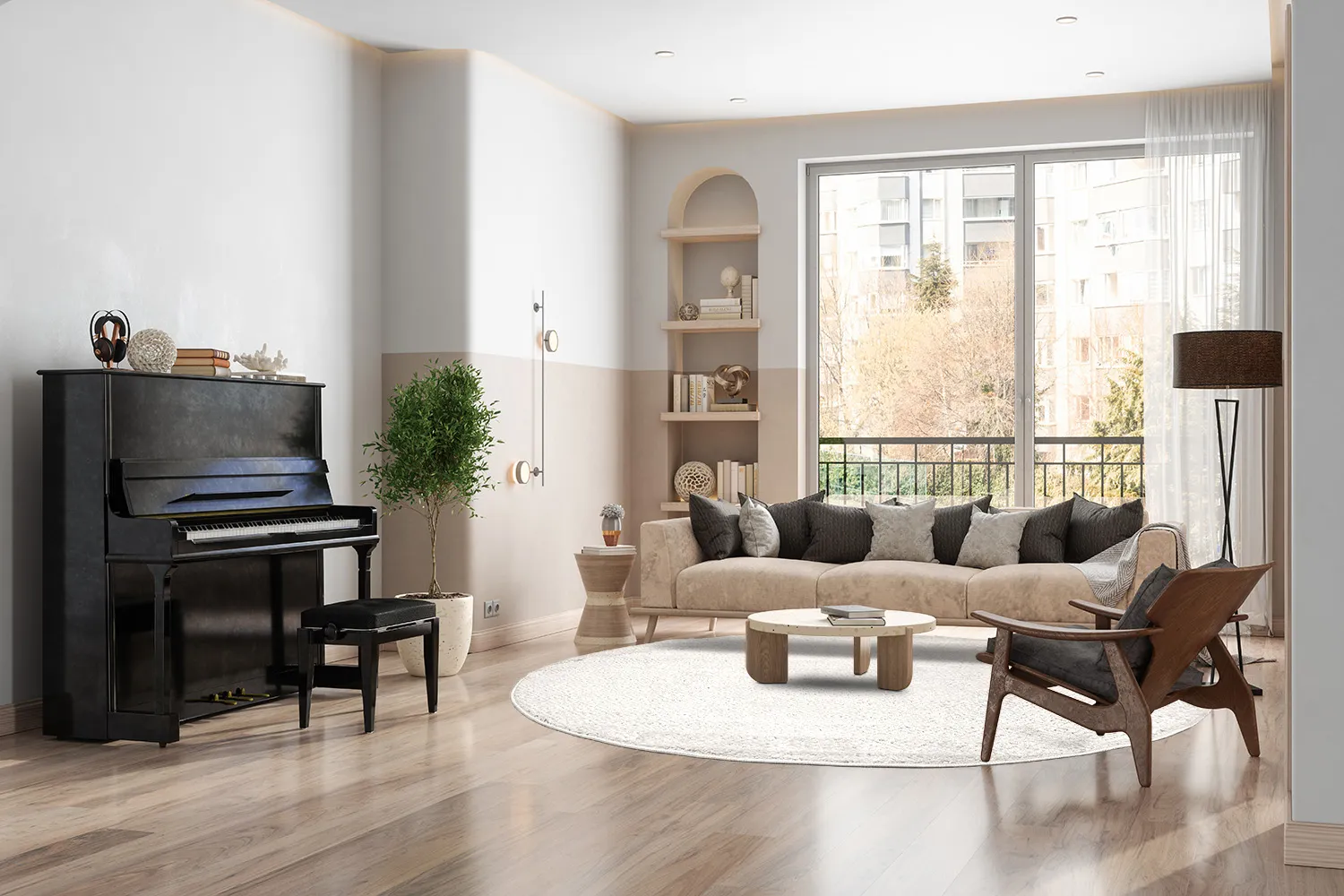 Kerek szőnyeg - Indoor/Outdoor Baldwin (krém)