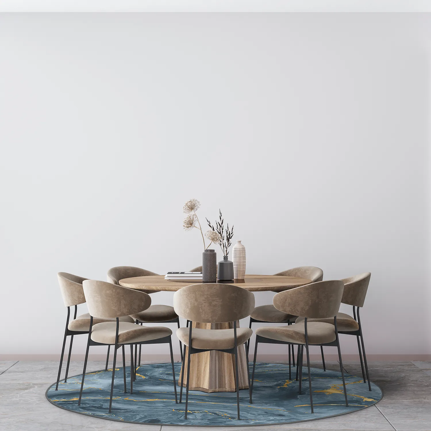 Kerek szőnyeg - Storm (kék/arany)