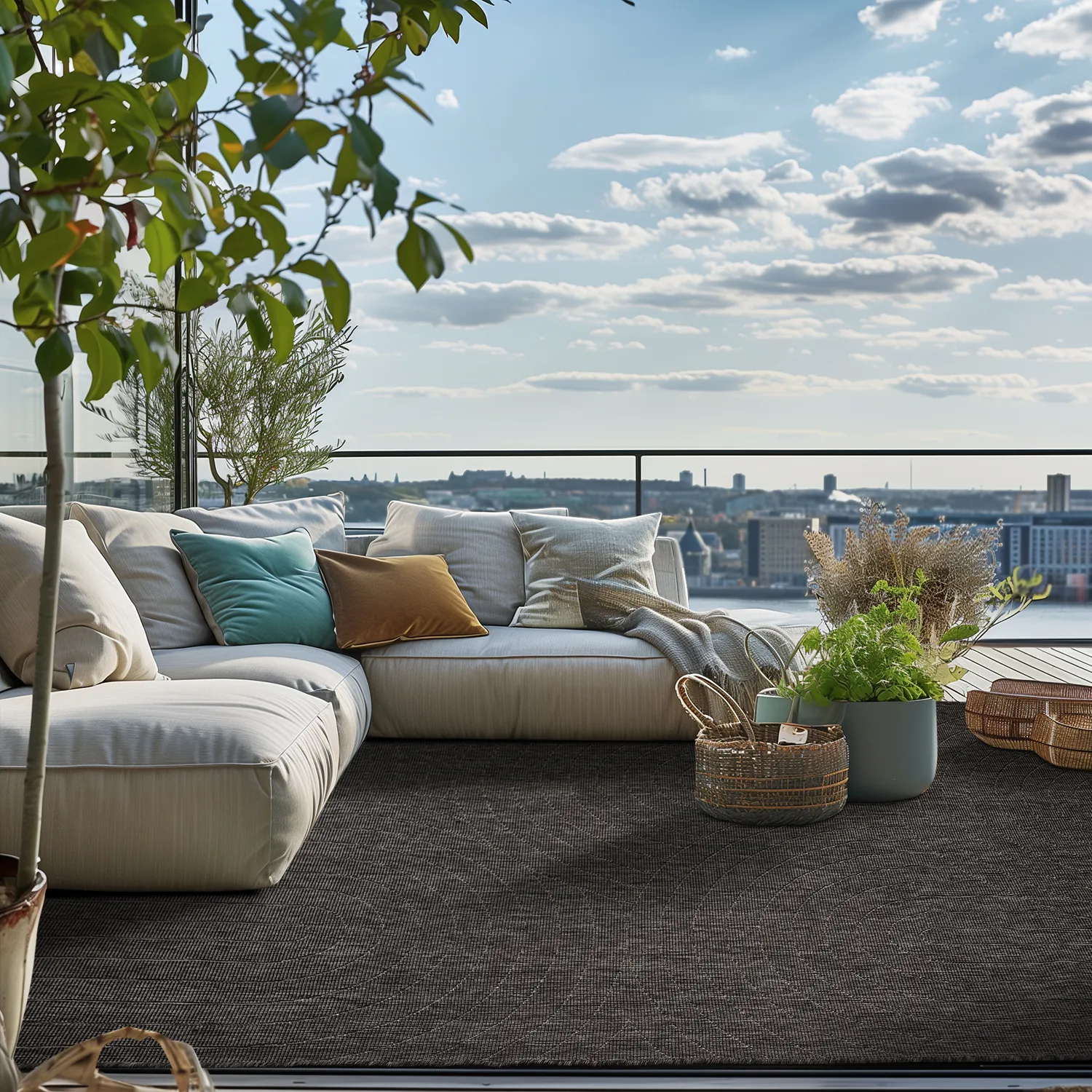 Beltéri és kültéri szőnyeg - Hayden (fekete)