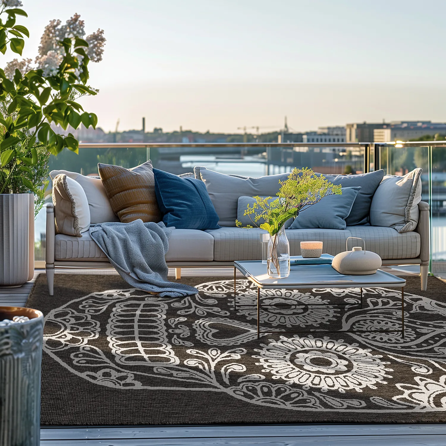 Beltéri és kültéri szőnyeg - Raylan (fekete)