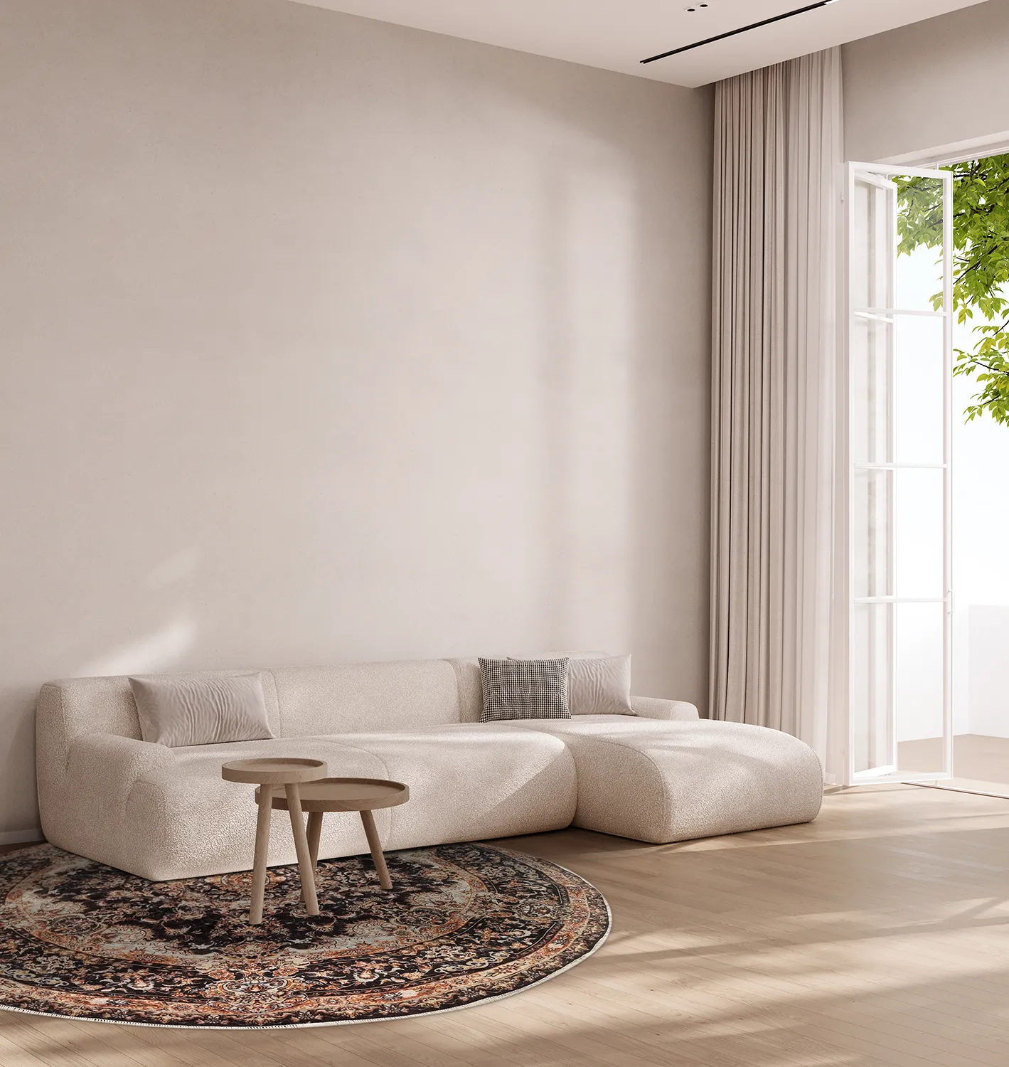 Kerek szőnyeg - Vakifli (fekete/többszínű)