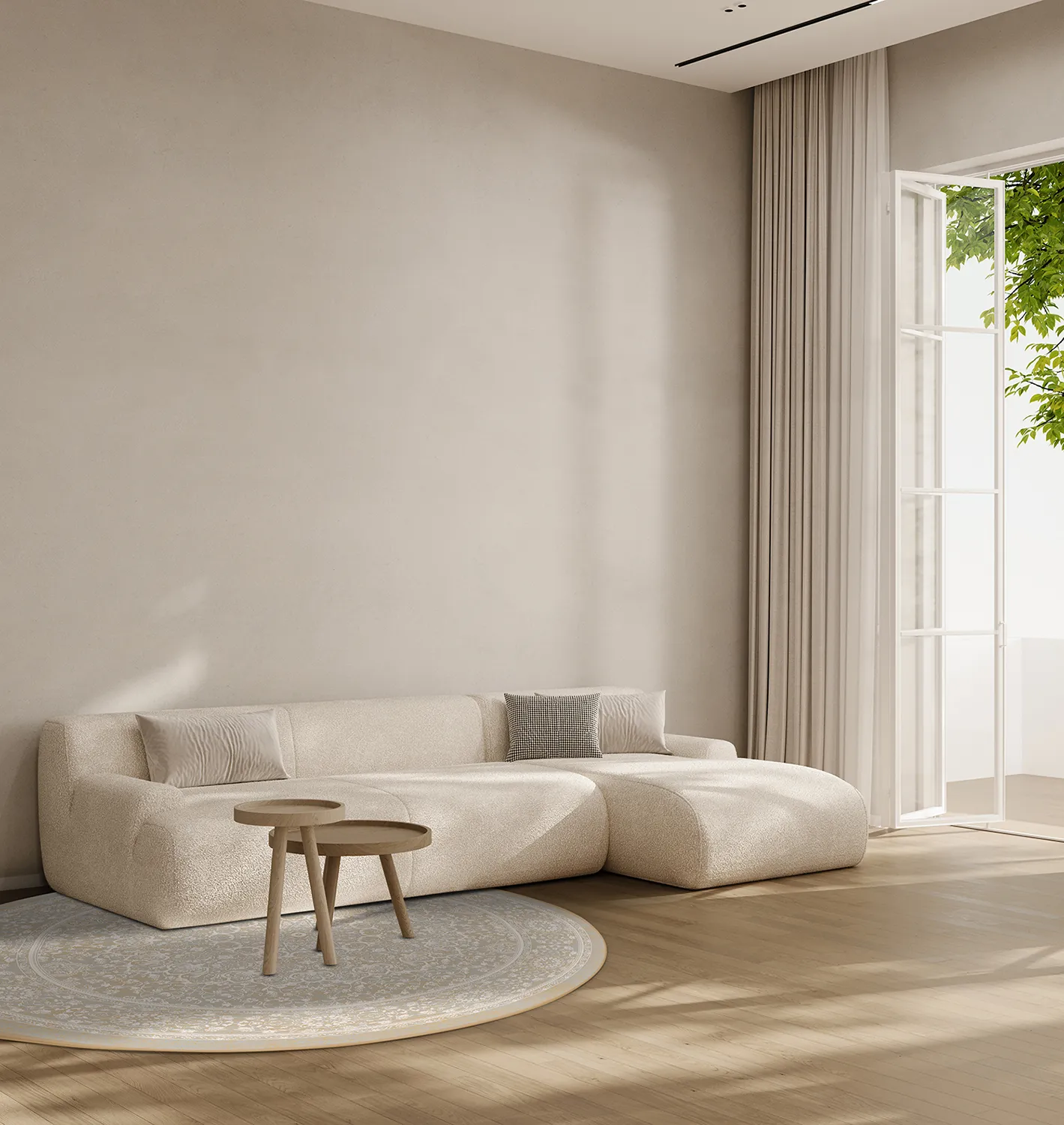 Kerek szőnyeg - Vivian (bezs)