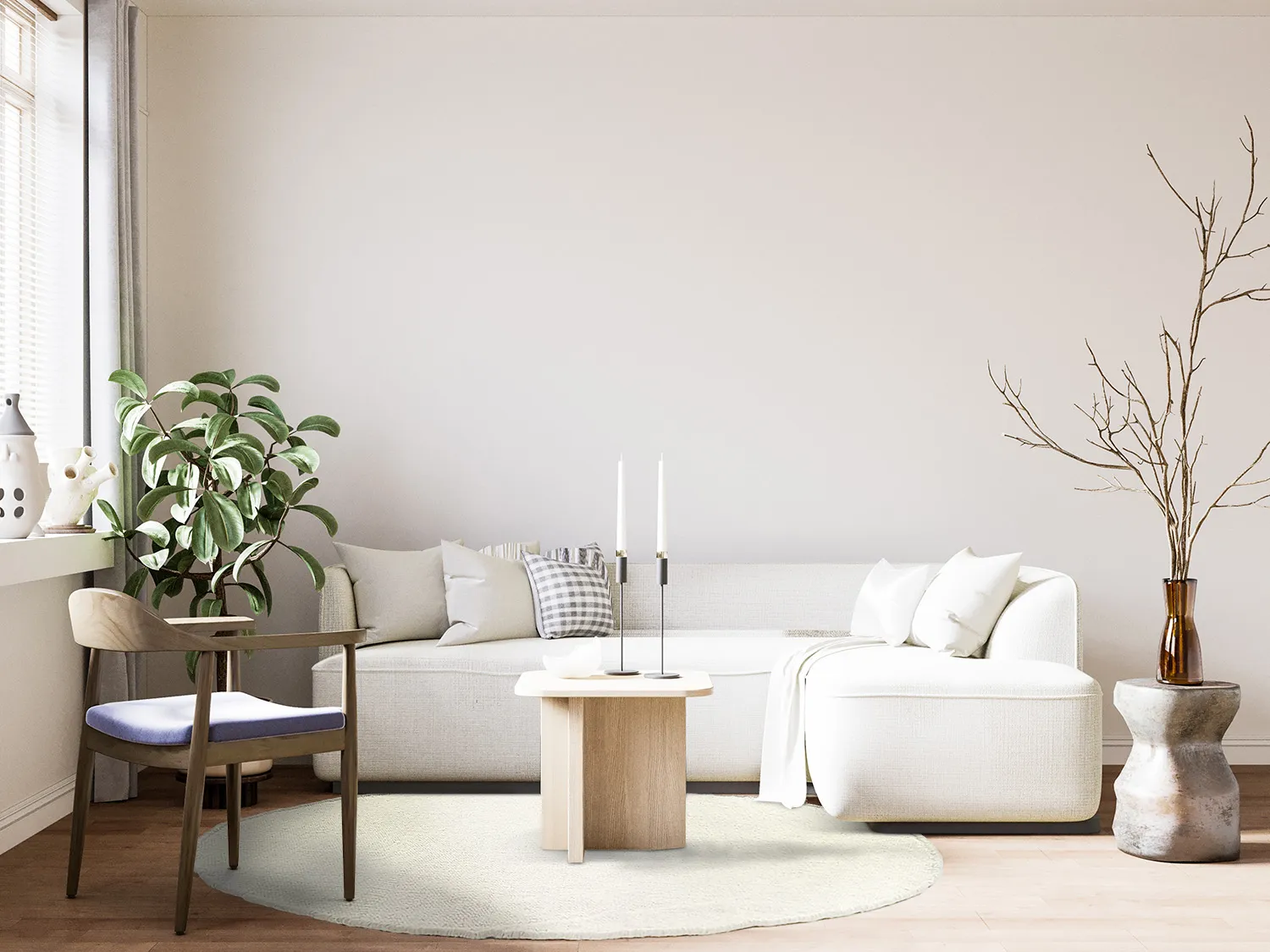 Kerek szőnyeg - Dhurry (fehér)