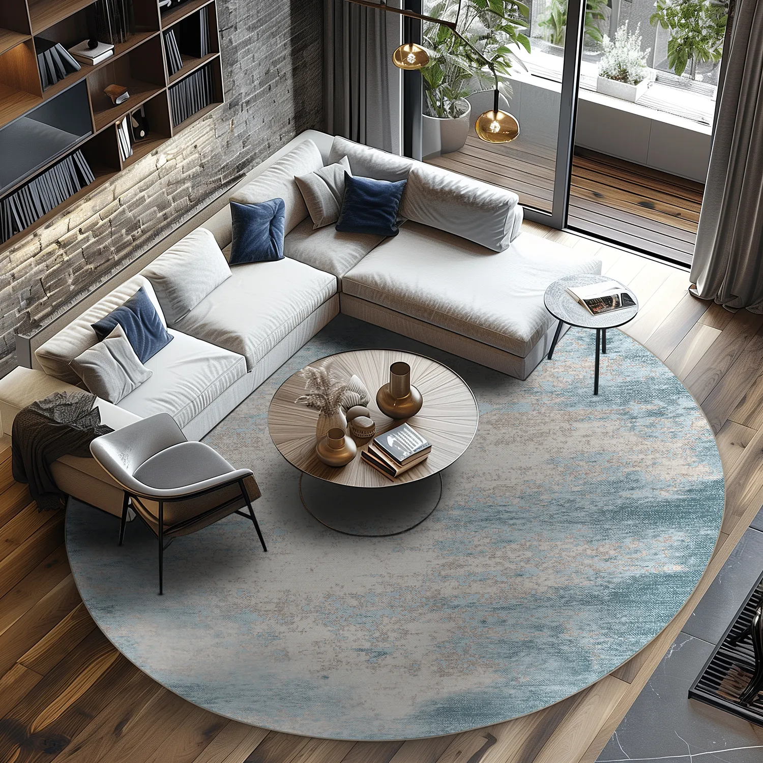 Kerek szőnyeg - Zarzi (kék)