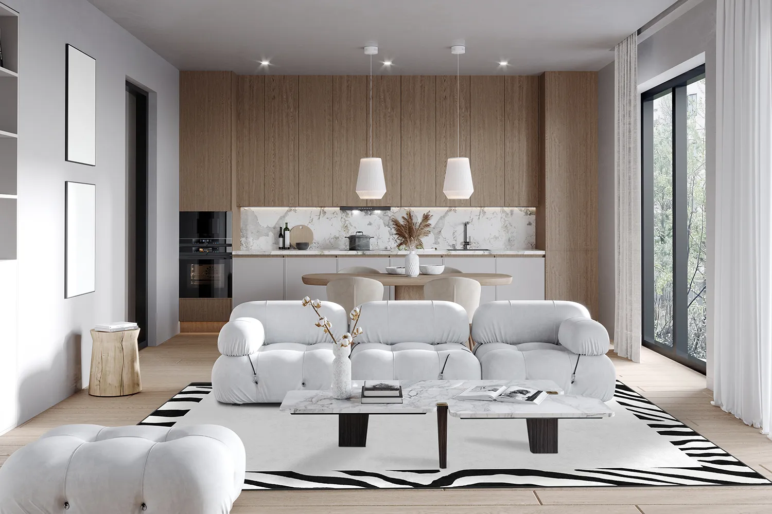 Wilton szőnyeg - Zebra boarder (fekete/fehér)