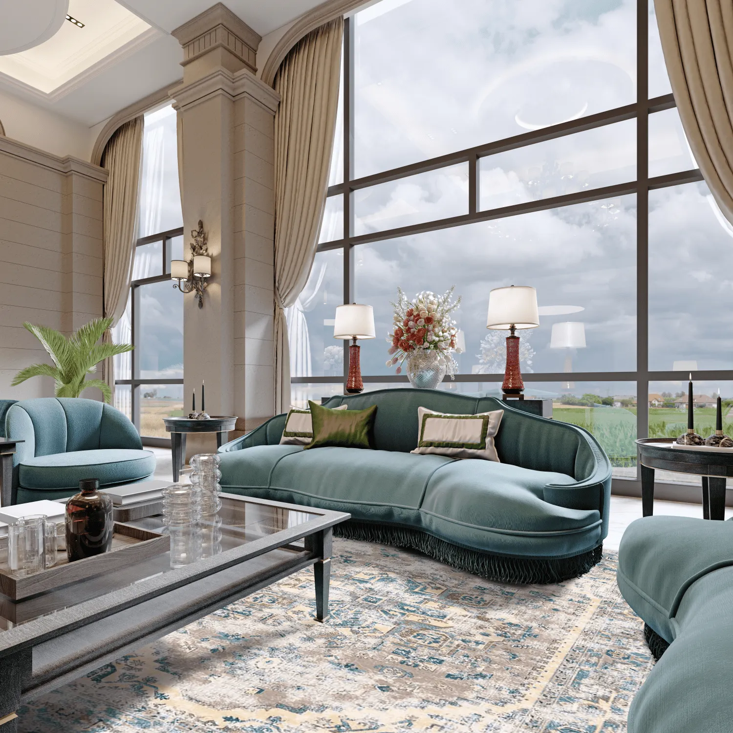 Wilton szőnyeg - Javis (kék/többszínű)