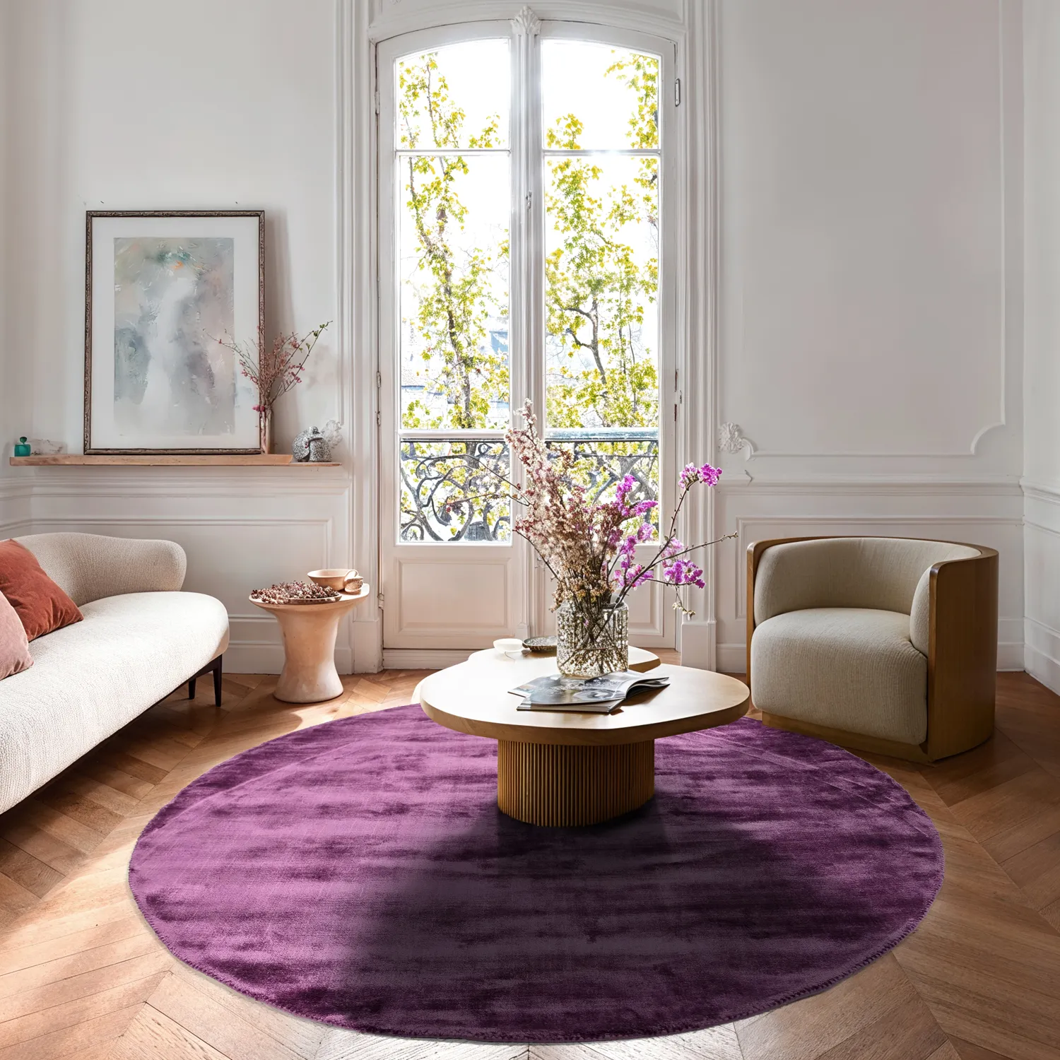 Kerek szőnyeg - Jodhpur Special Luxury Edition (lila)