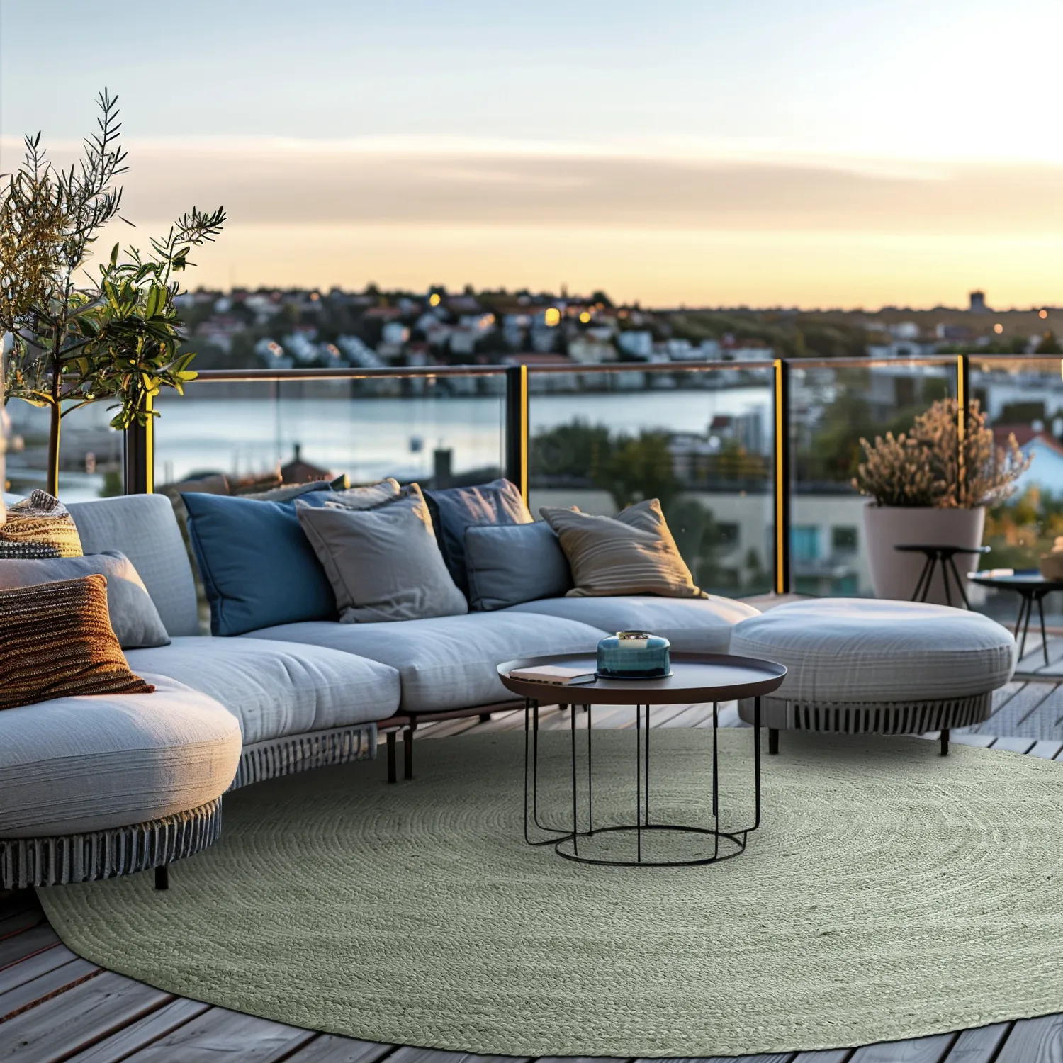 Kerek jutaszőnyeg - Amasia (szürke)