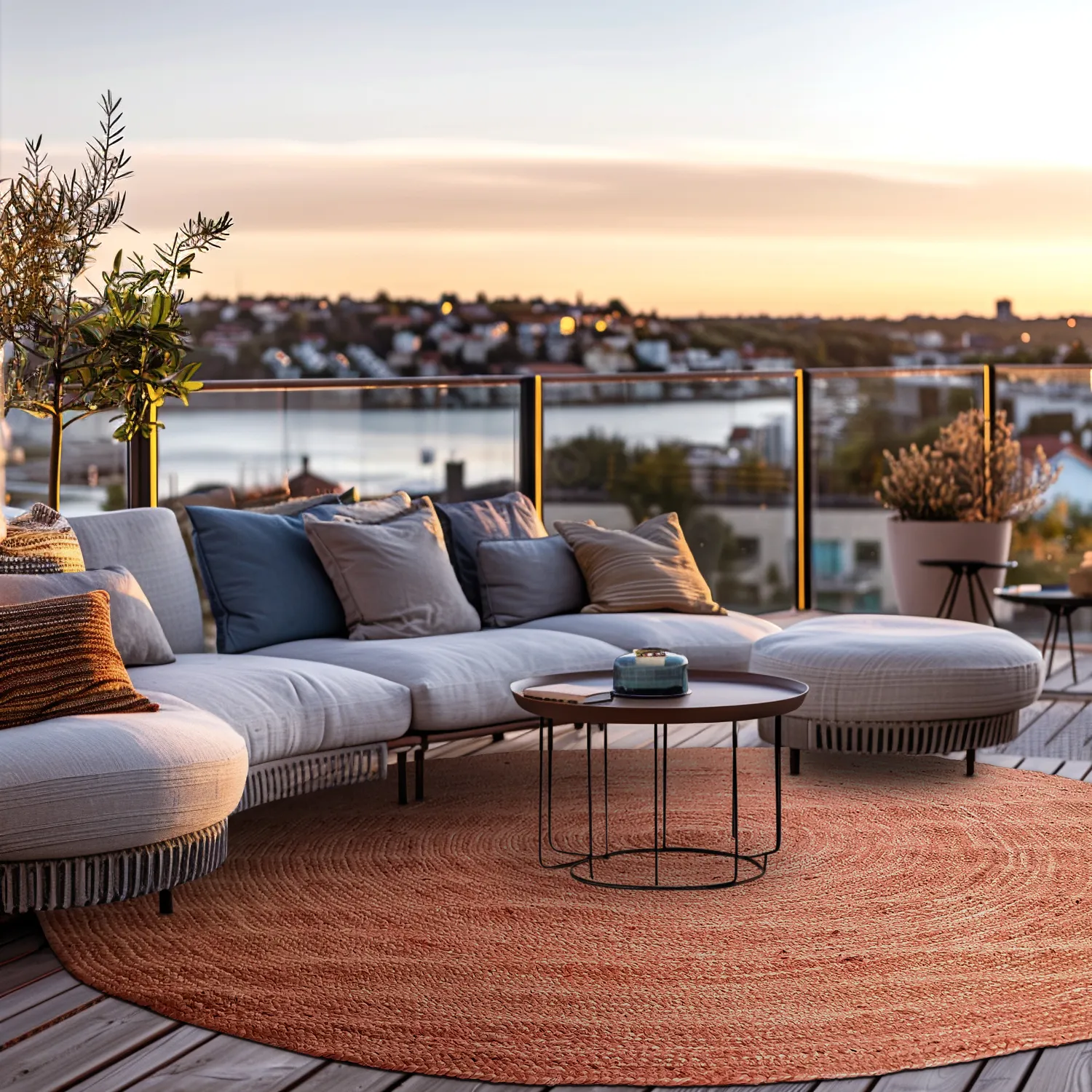 Kerek jutaszőnyeg - Amasia (gesztenye)