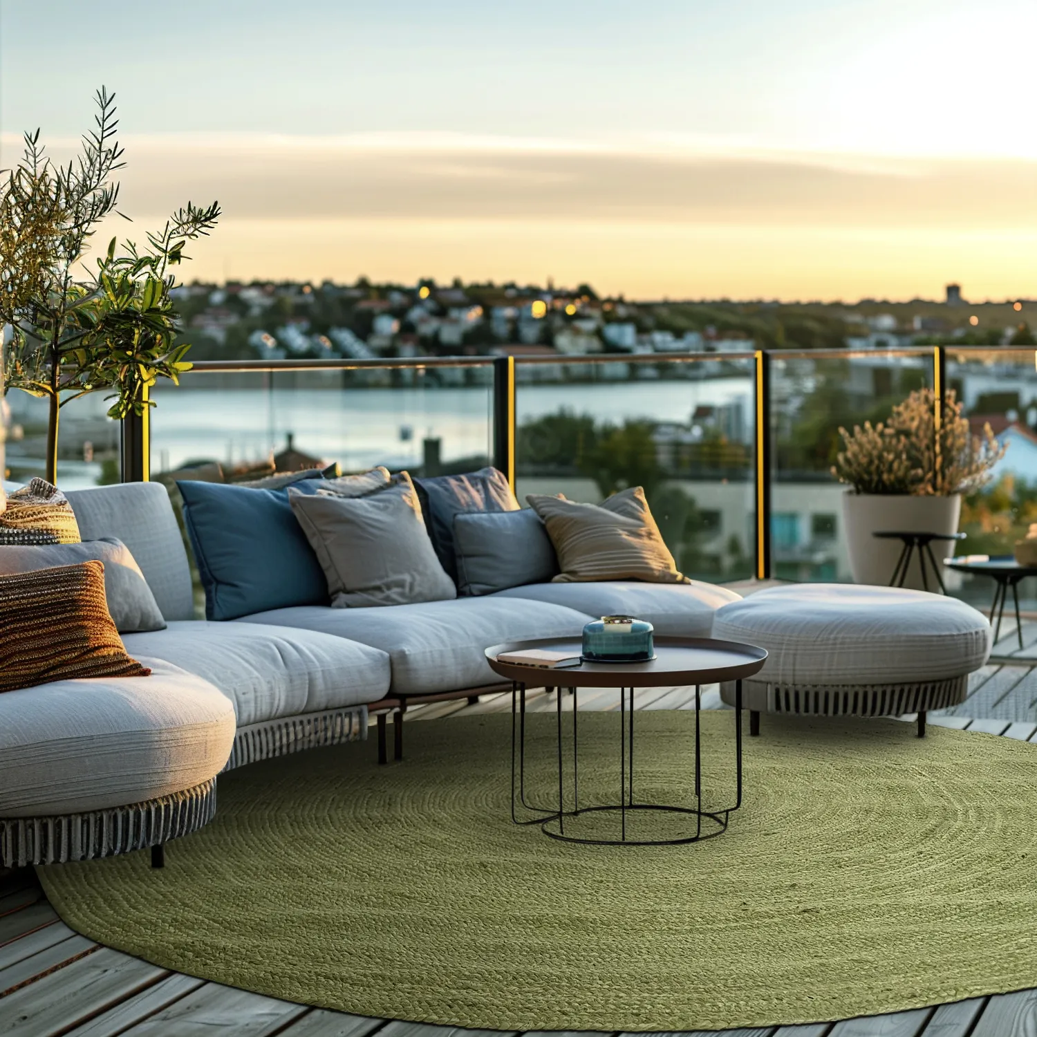 Kerek jutaszőnyeg - Amasia (olajbogyó)