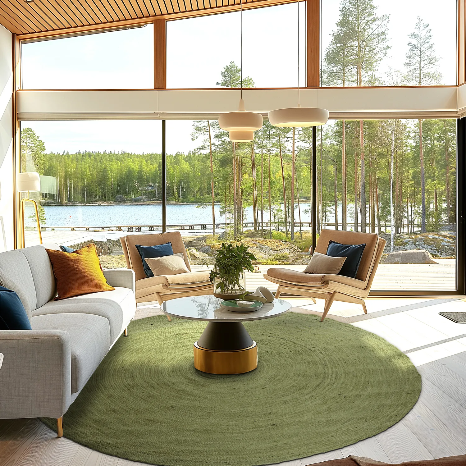 Kerek jutaszőnyeg - Amasia (olajbogyó)