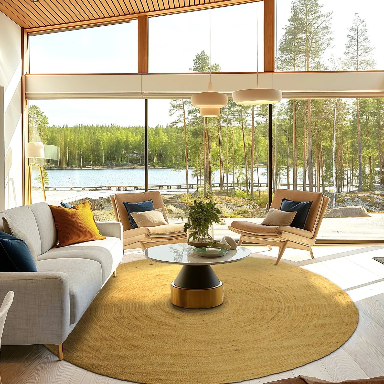 Kerek jutaszőnyeg - Amasia (narancs)