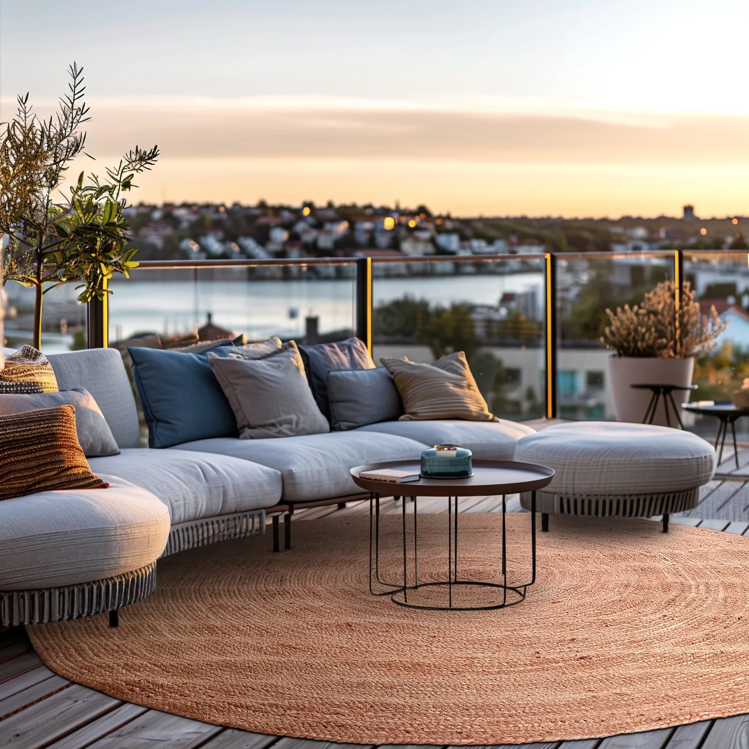 Kerek jutaszőnyeg - Amasia (tan)