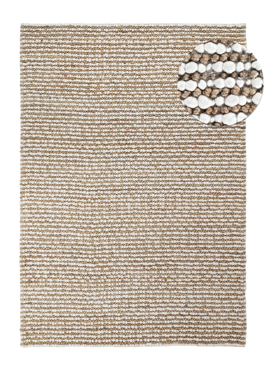Zsákruha szőnyeg - Bally Jute/wool Bubble (természet/fehér)