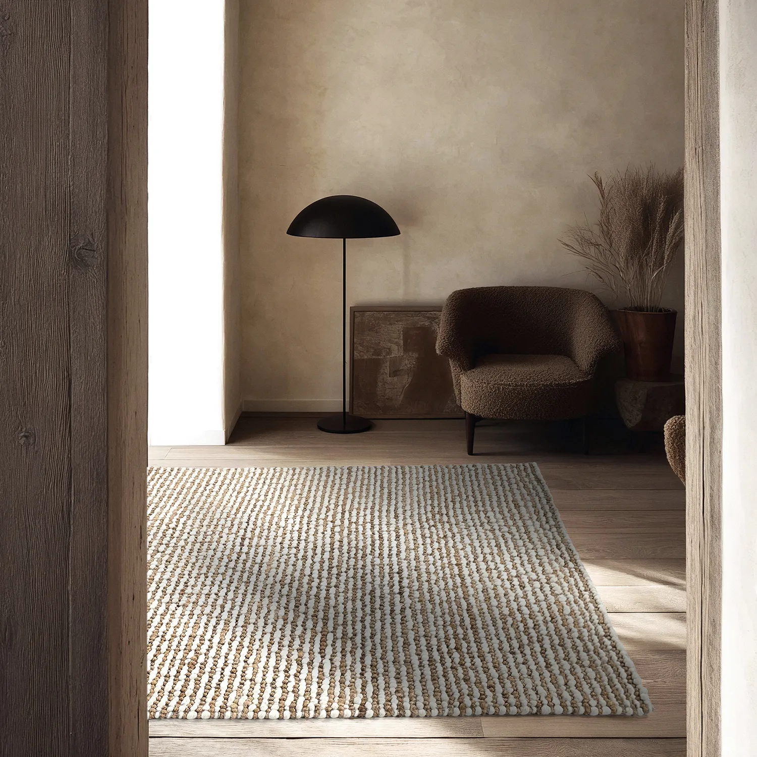 Zsákruha szőnyeg - Bally Jute/wool Bubble (természet/fehér)