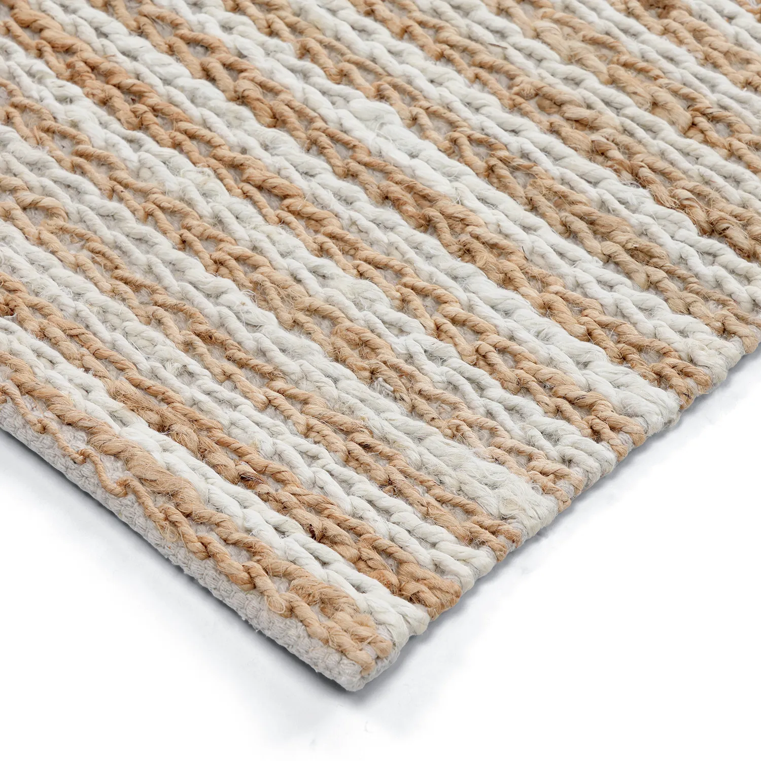 Zsákruha szőnyeg - Howrah Braided Jute (természet/fehér)