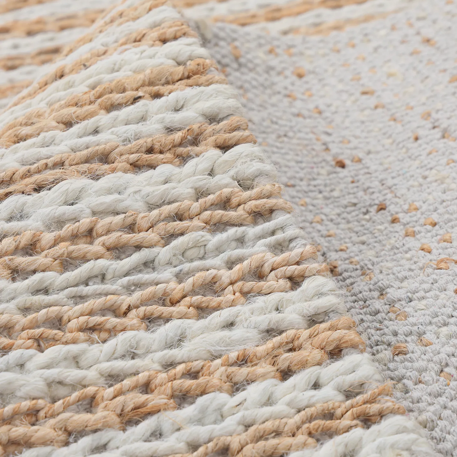 Zsákruha szőnyeg - Howrah Braided Jute (természet/fehér)