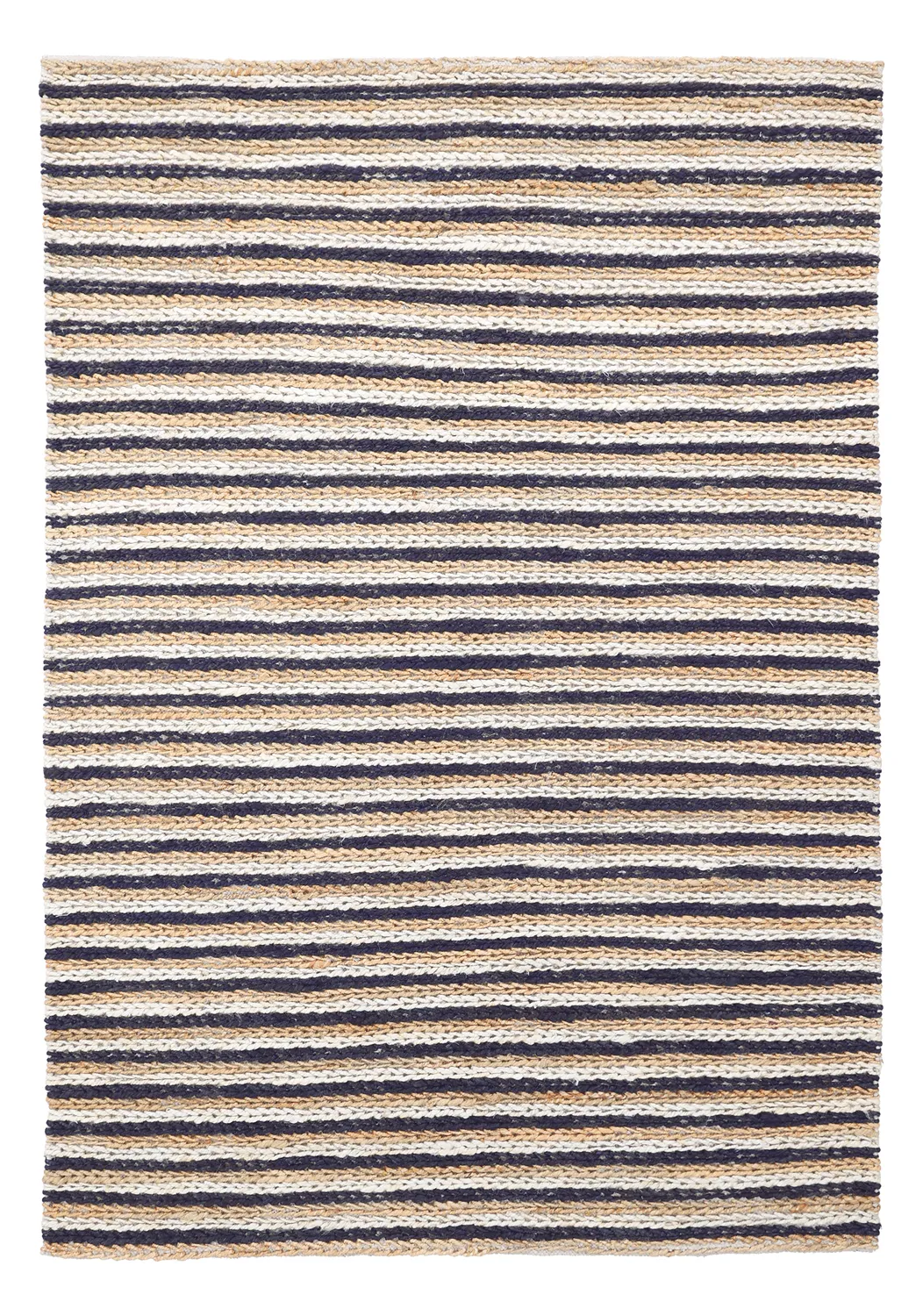 Zsákruha szőnyeg - Howrah Braided Jute (natúr/fehér/fekete)