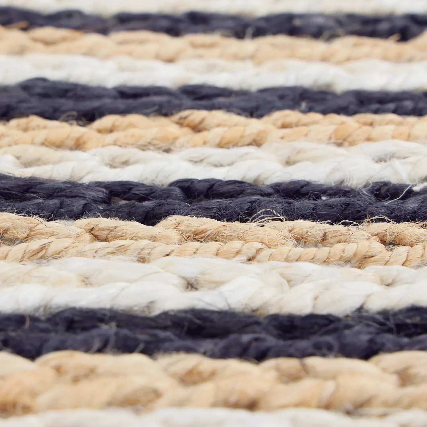 Zsákruha szőnyeg - Howrah Braided Jute (natúr/fehér/fekete)